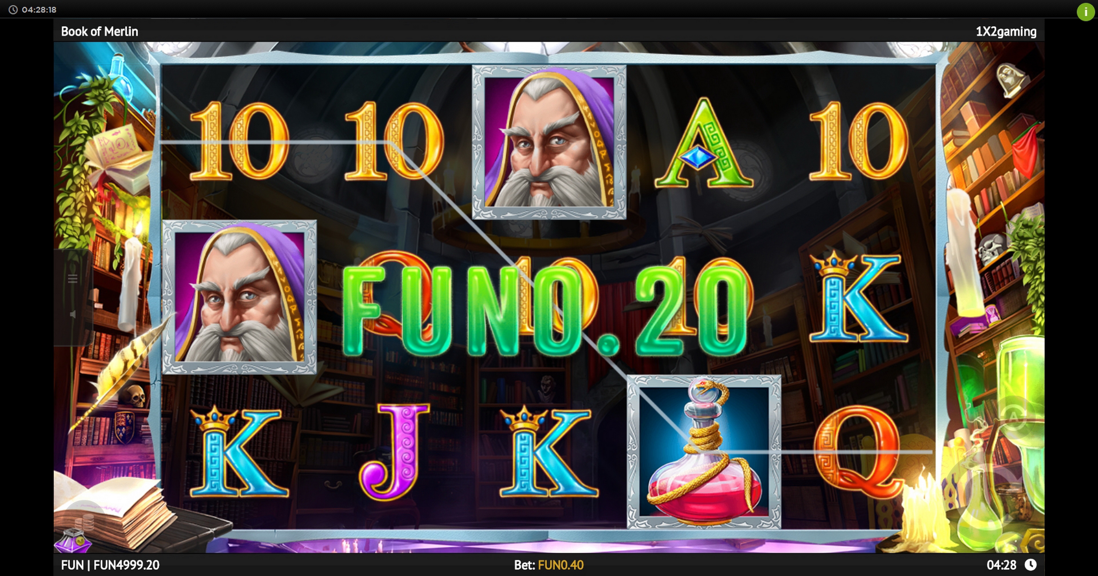 Win Money in Book Of Merlin Free Slot Game by 1x2 Gaming