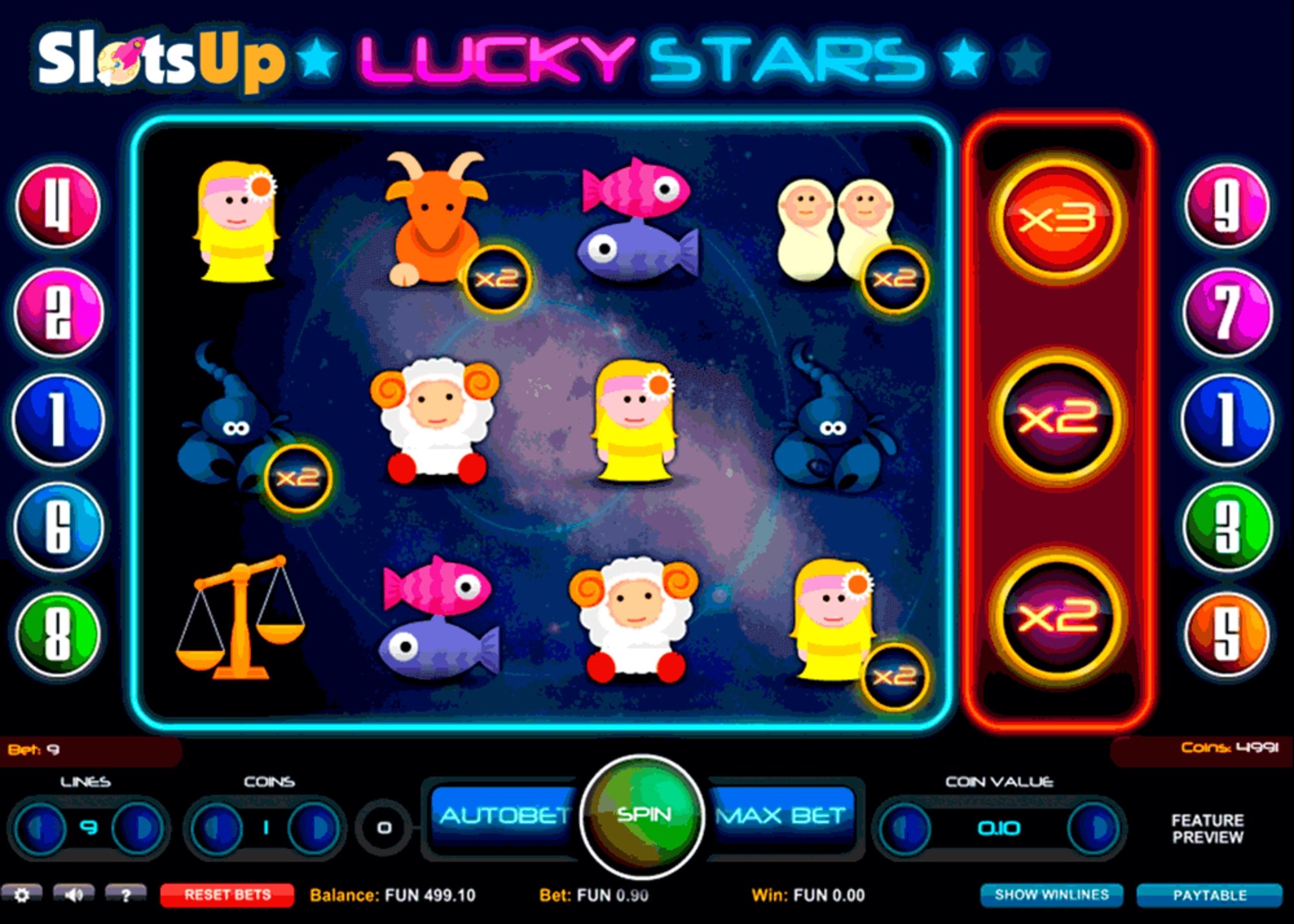 The Lucky Stars (1X2gaming) Online Slot Demo Game by 1x2 Gaming