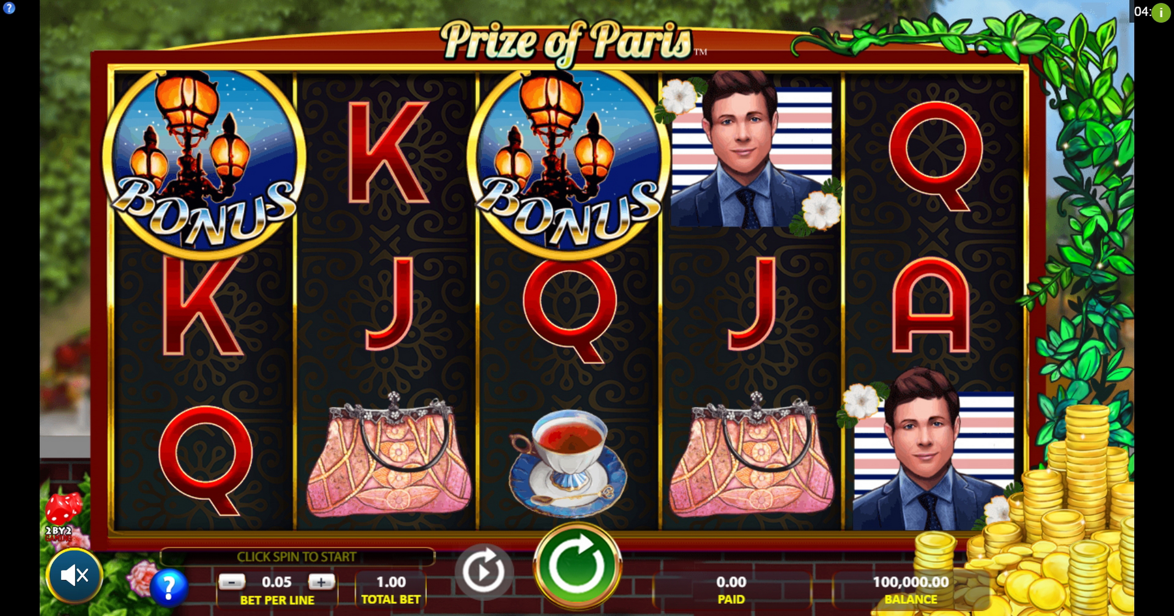 Reels in Prize of Paris Slot Game by 2 By 2 Gaming