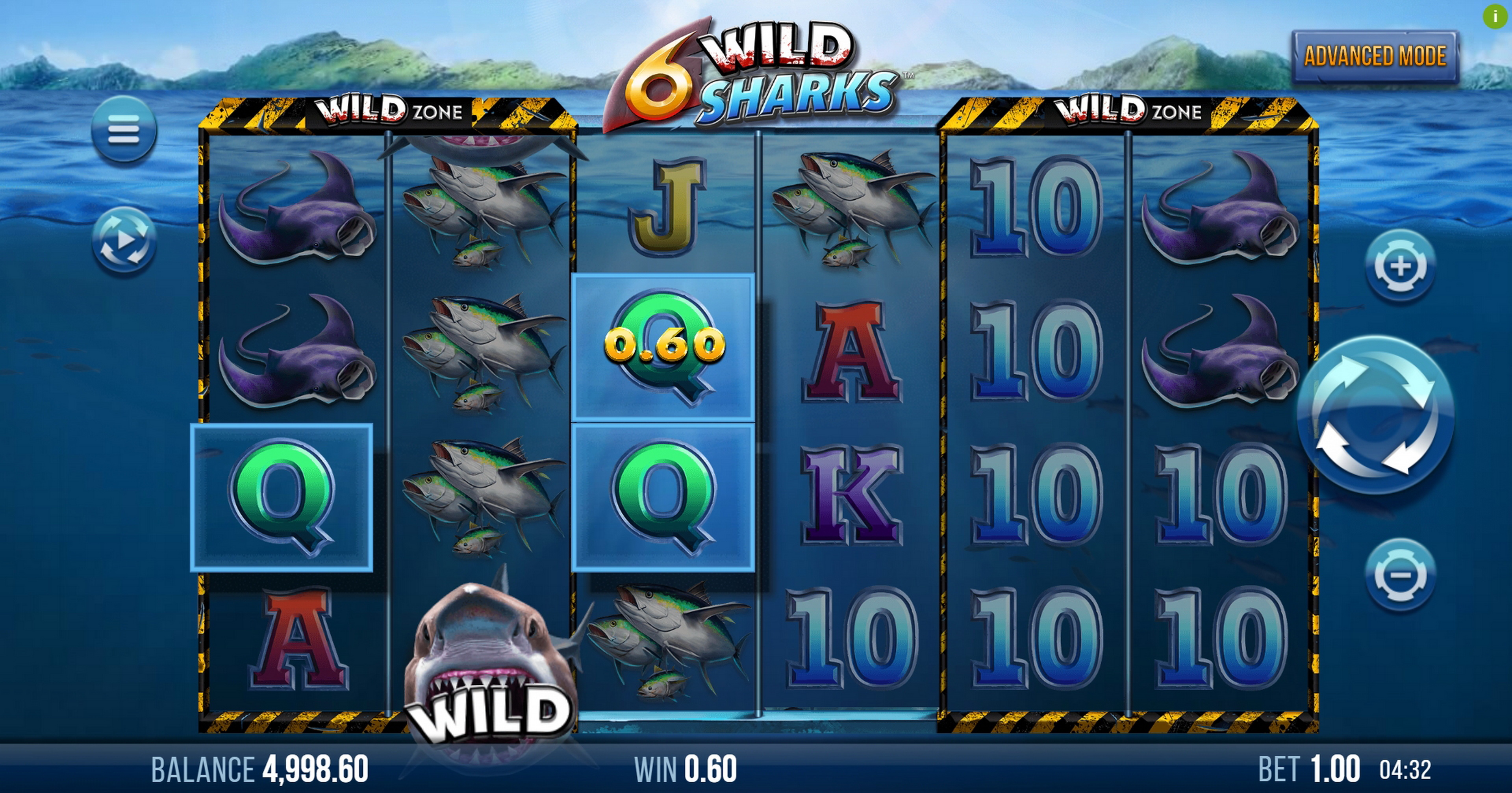 Win Money in 6 Wild Sharks Free Slot Game by 4ThePlayer