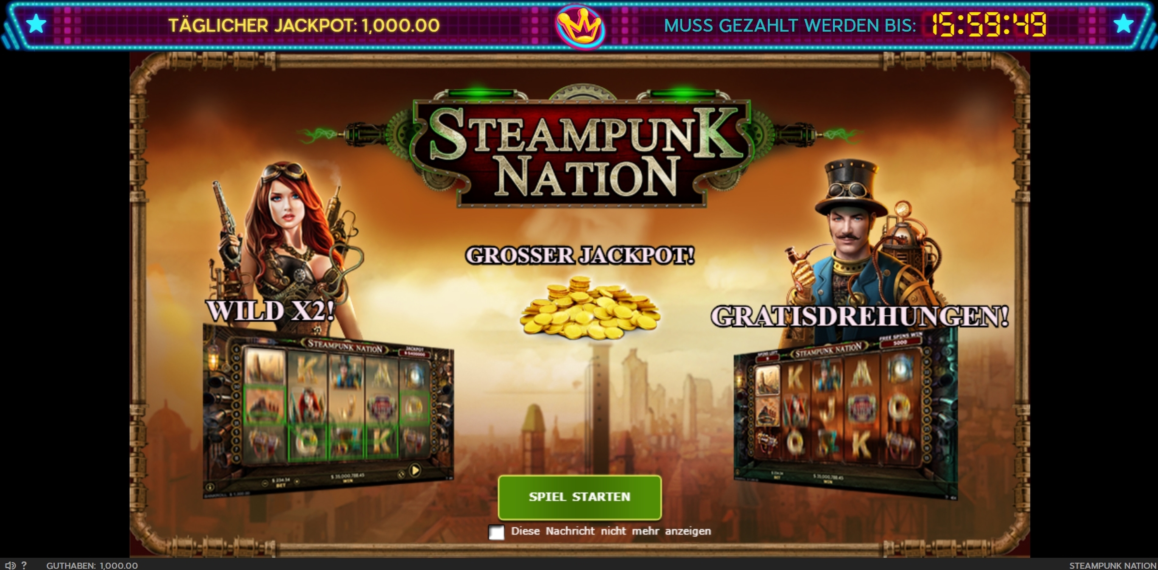 Play Steampunk Nation Free Casino Slot Game by 888 Gaming