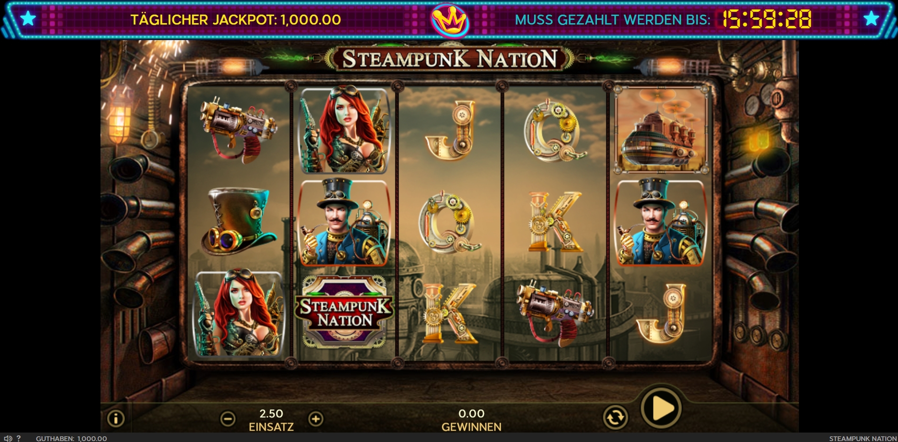 Reels in Steampunk Nation Slot Game by 888 Gaming