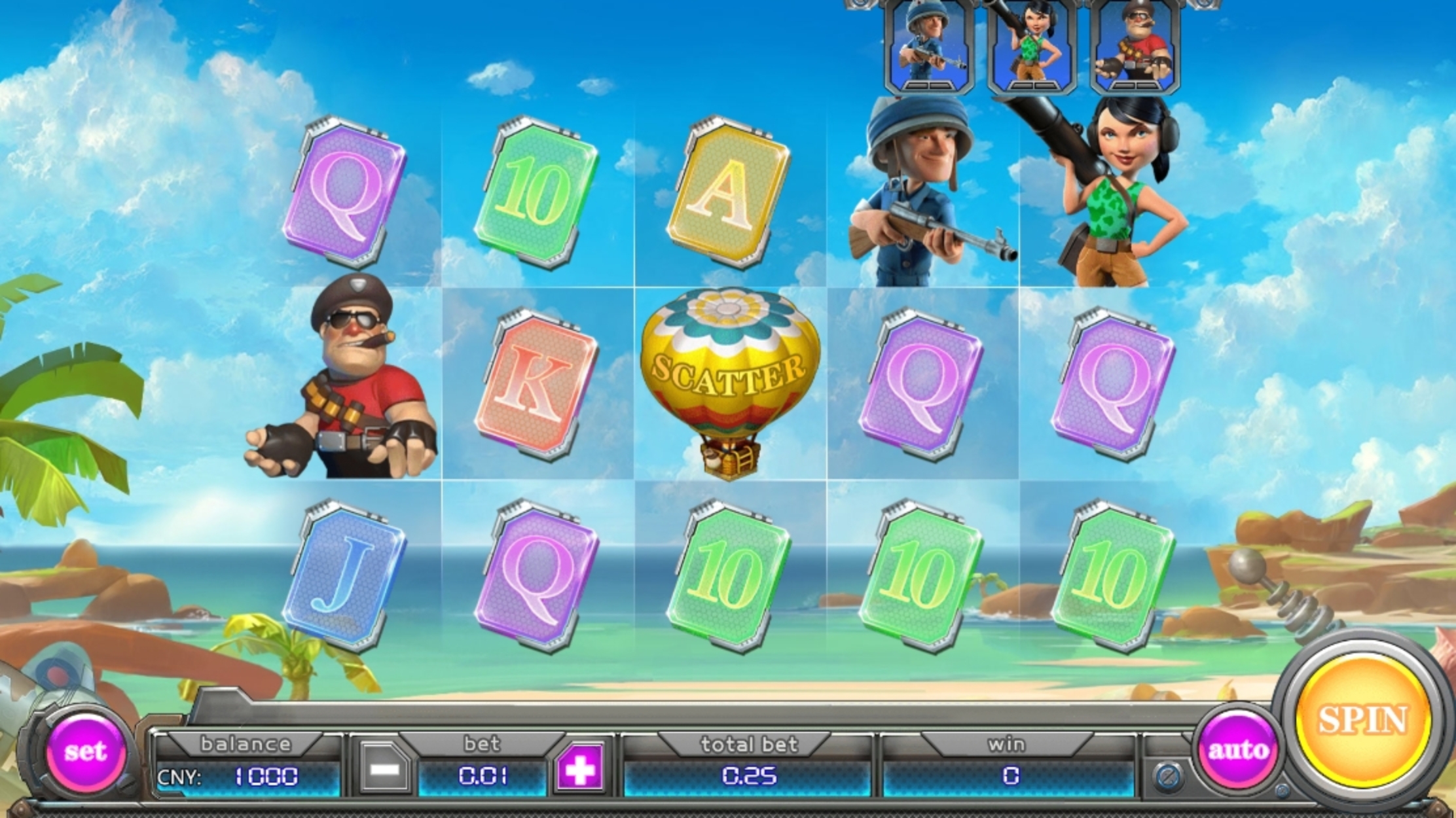 Reels in Boom Beach Slot Game by Aiwin Games