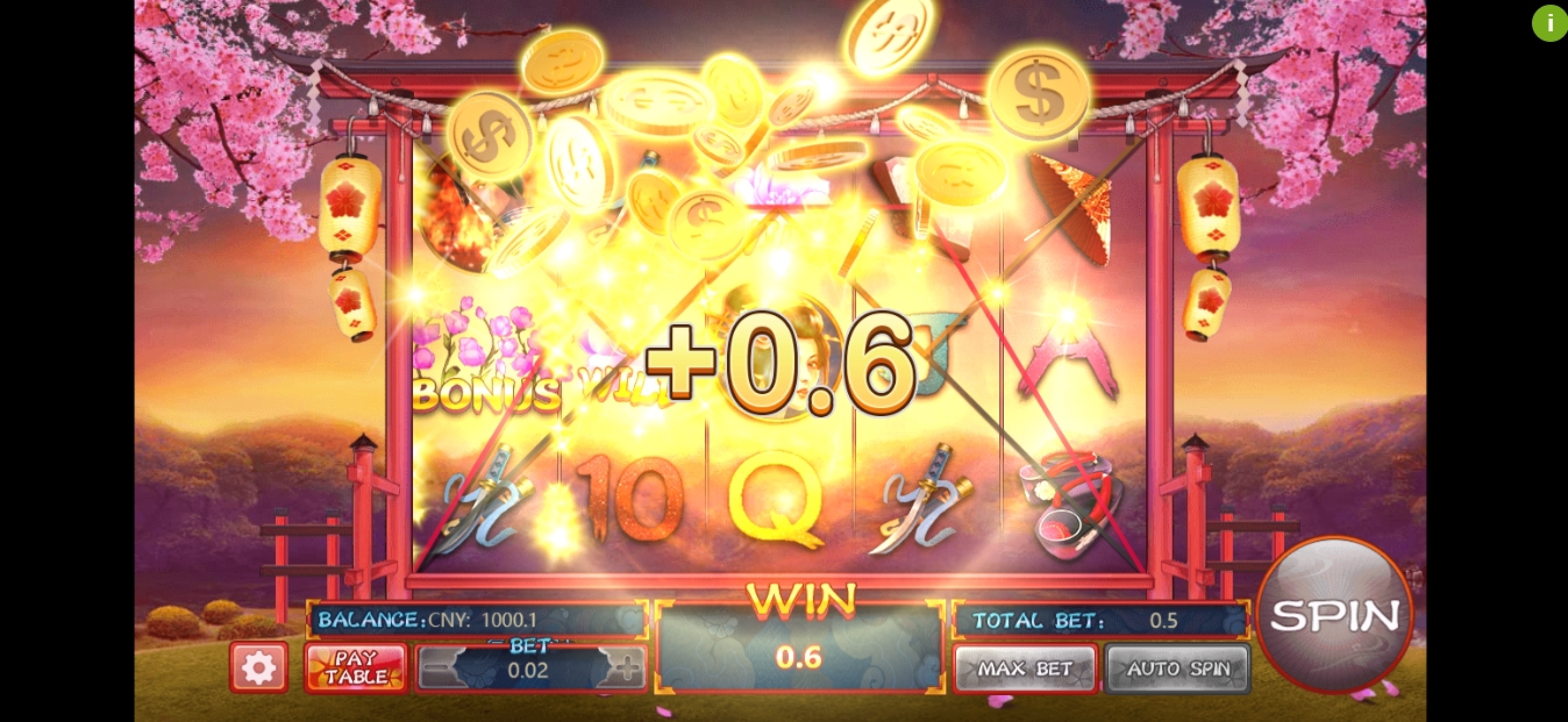 Win Money in Sakura & Katana Free Slot Game by Aiwin Games