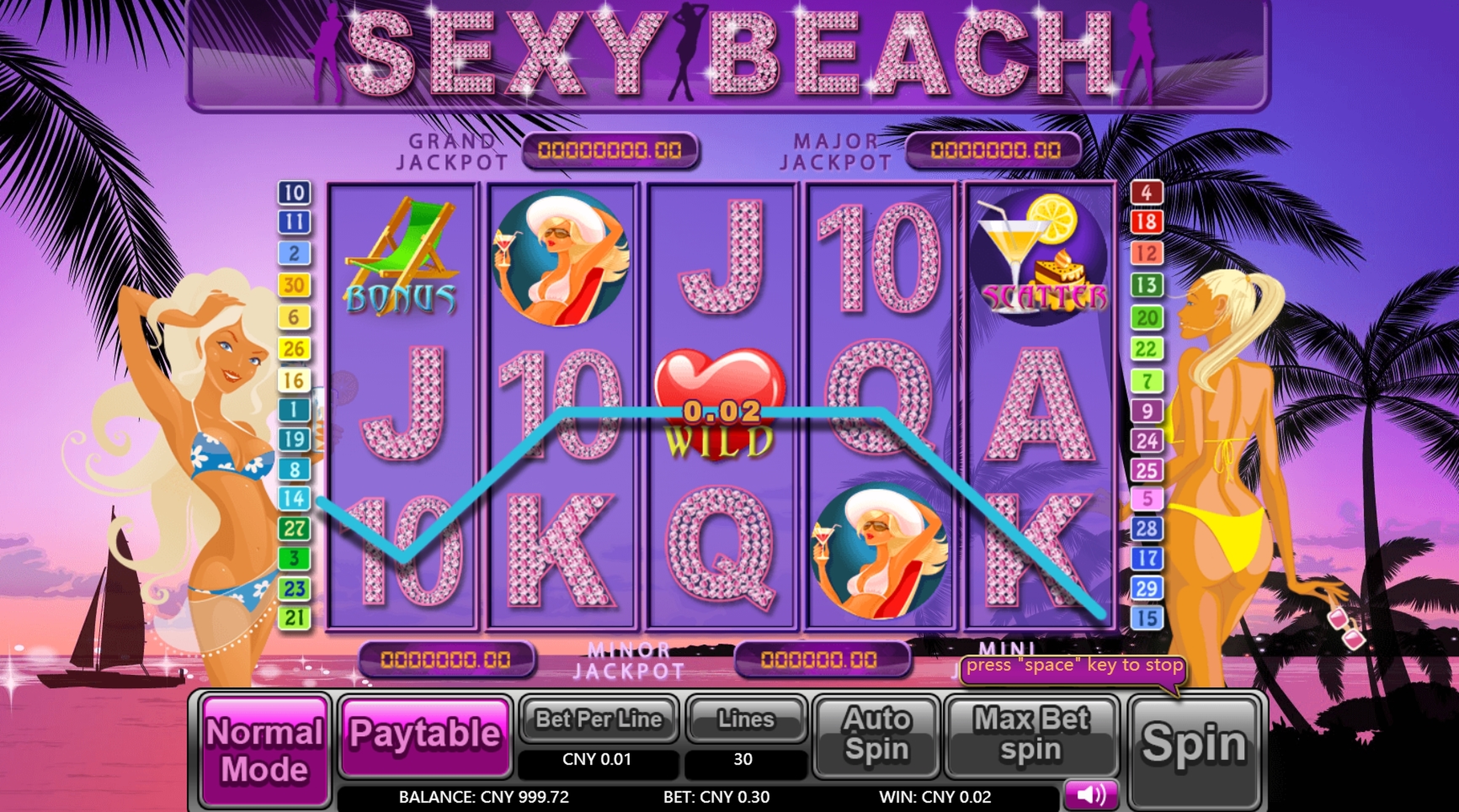 Win Money in Sexy Beach Free Slot Game by Aiwin Games