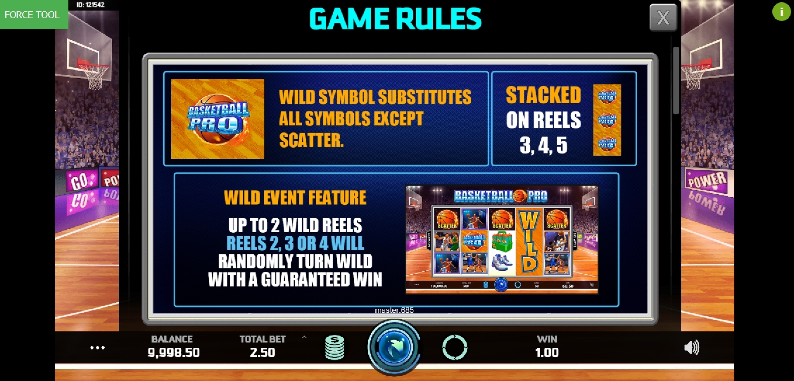 Info of Basketball Pro Slot Game by Caleta Gaming