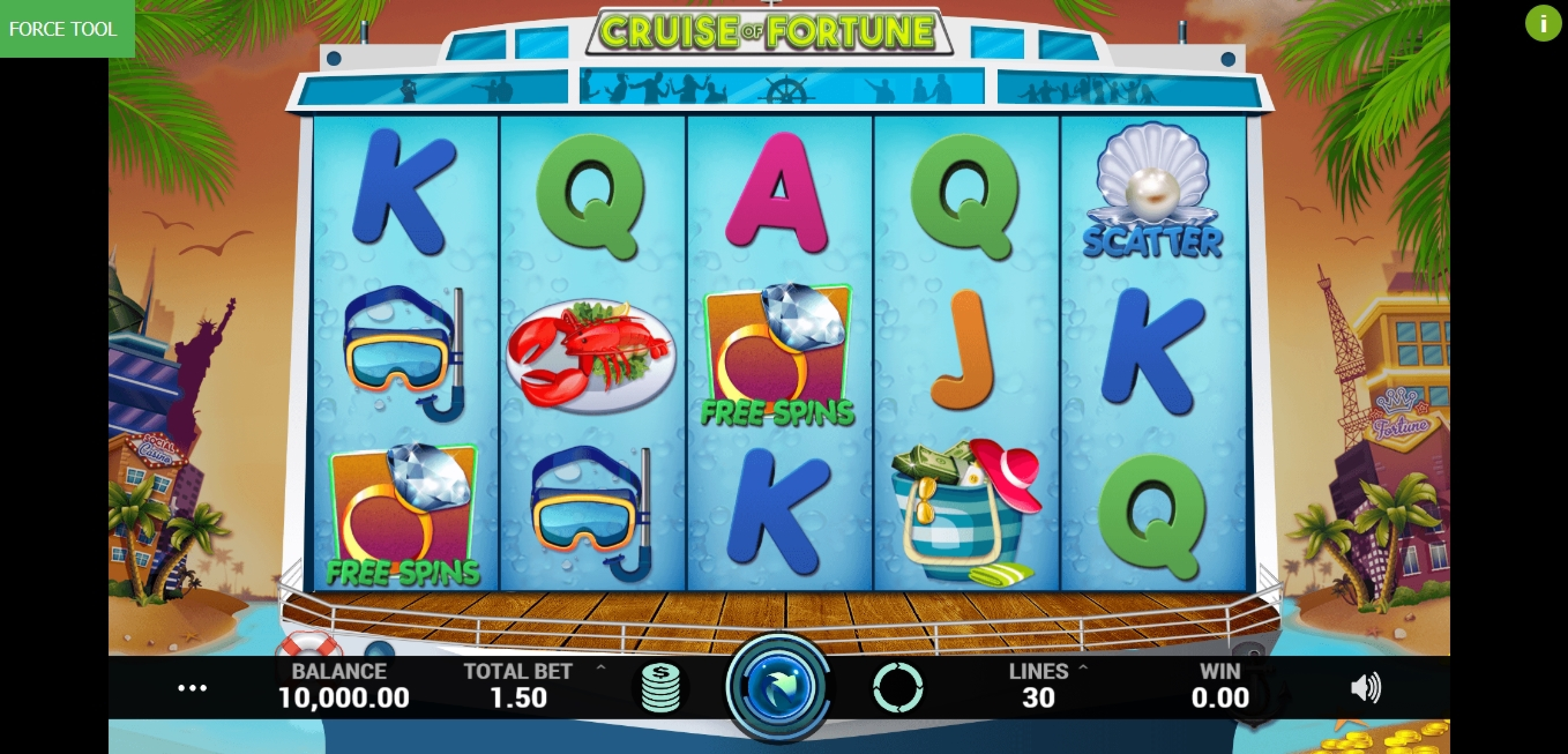 Reels in Cruise of Fortune Slot Game by Caleta Gaming
