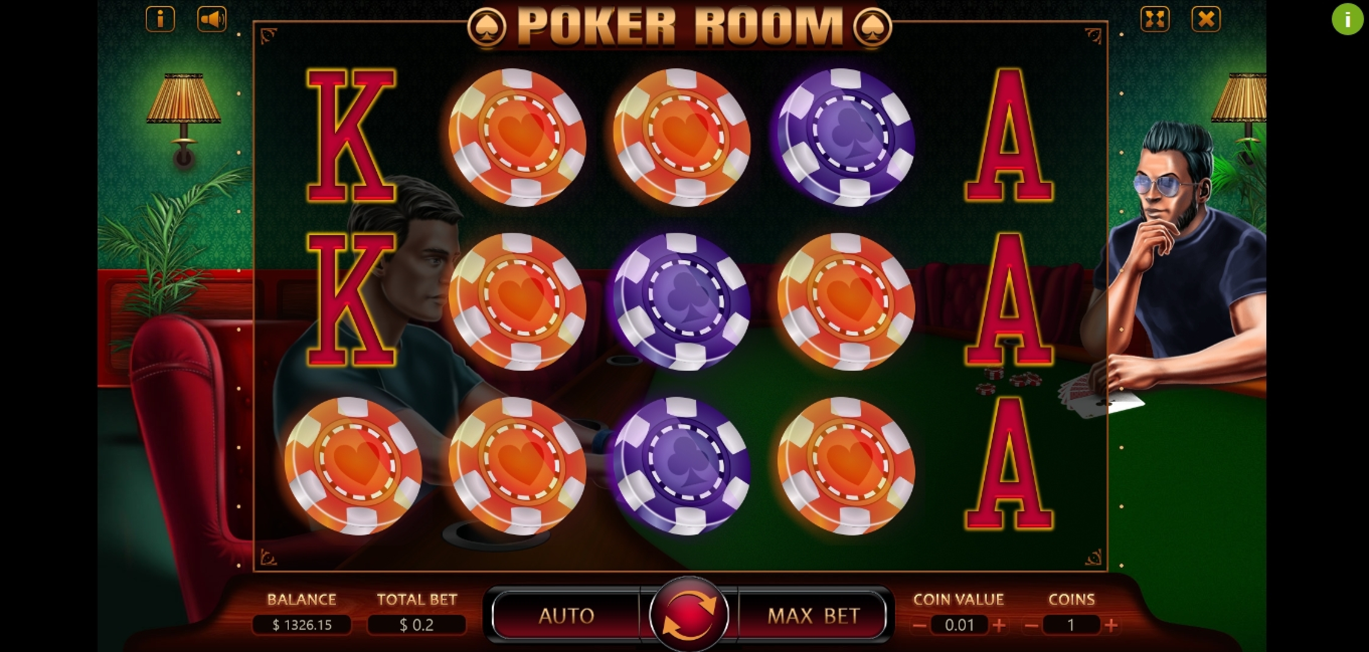 Reels in Poker Room Slot Game by Charismatic