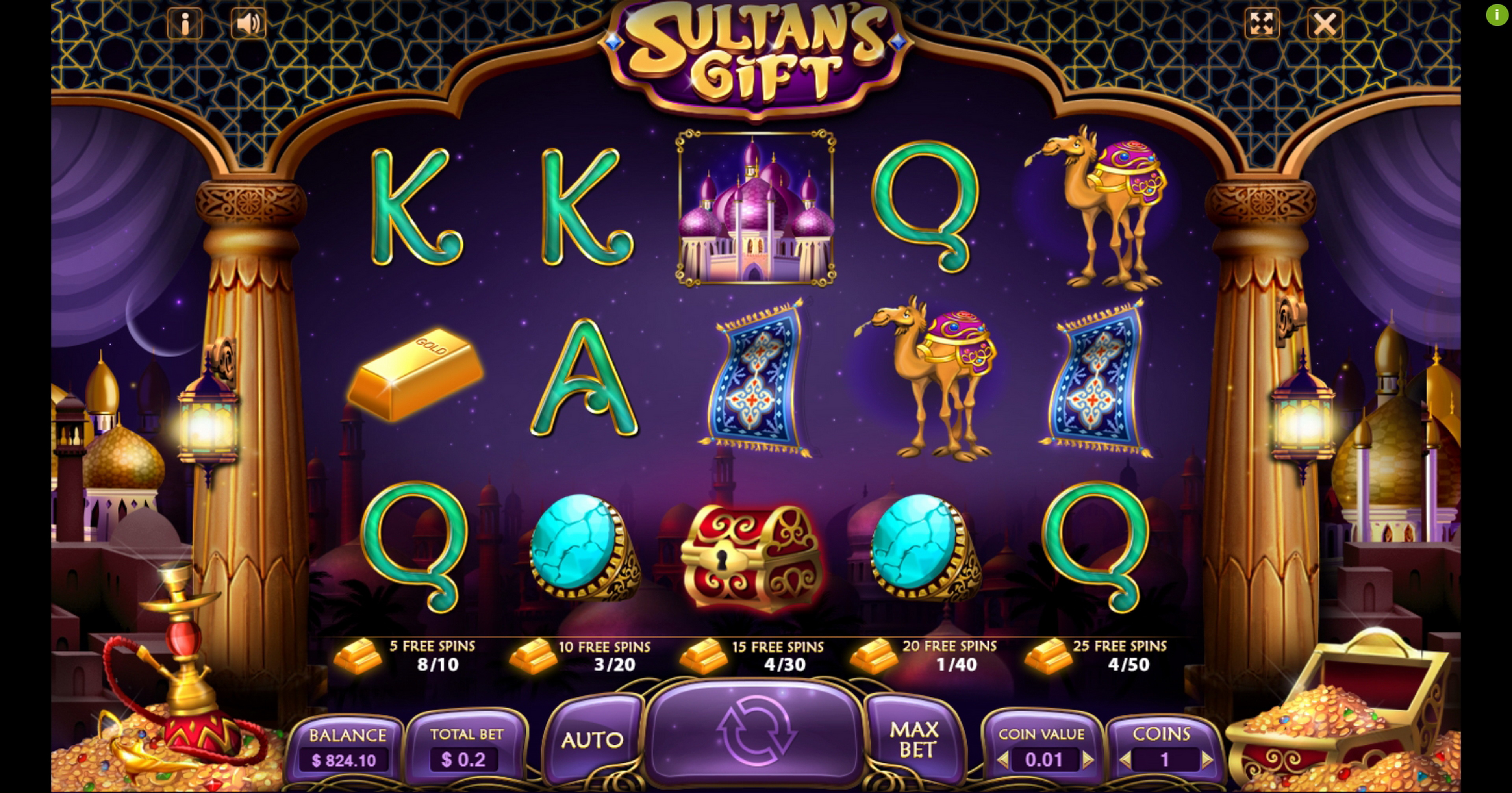 Reels in Sultan's Gift Slot Game by Charismatic