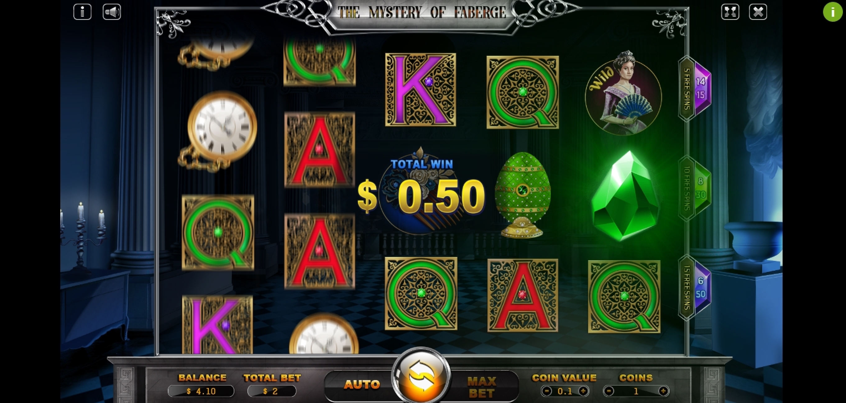 Win Money in The Mystery of Faberge Free Slot Game by Charismatic