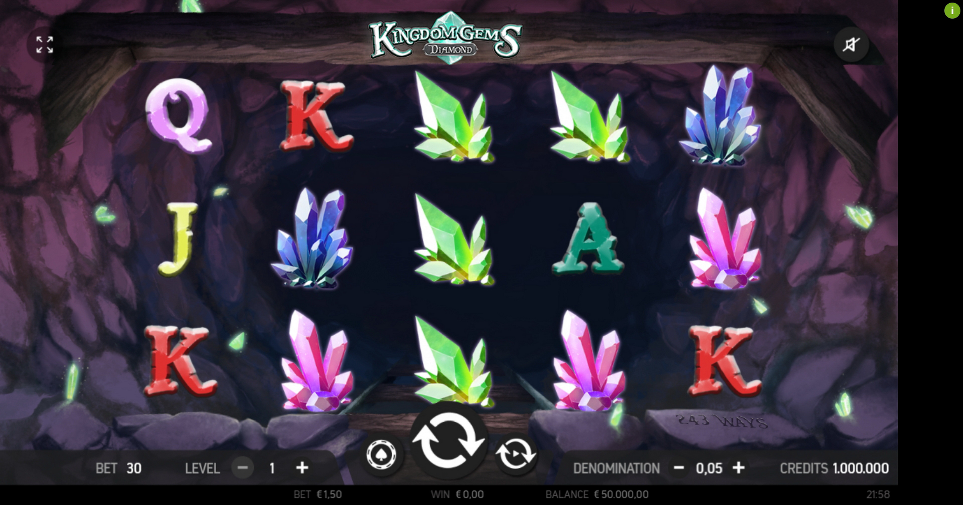 Reels in Kingdom Gems Diamond Slot Game by FBM