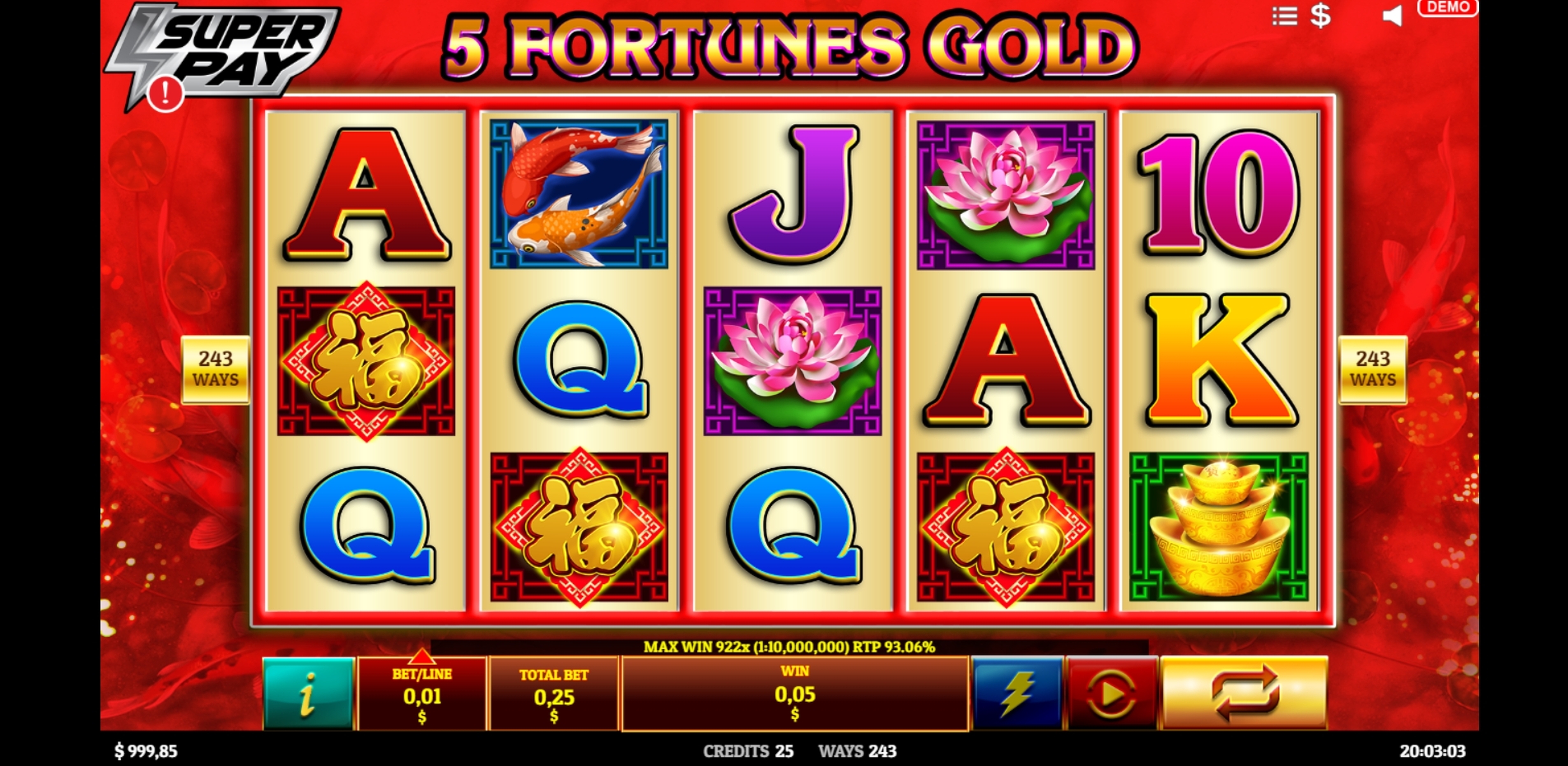 Win Money in 5 Fortunes Gold Free Slot Game by Givme Games