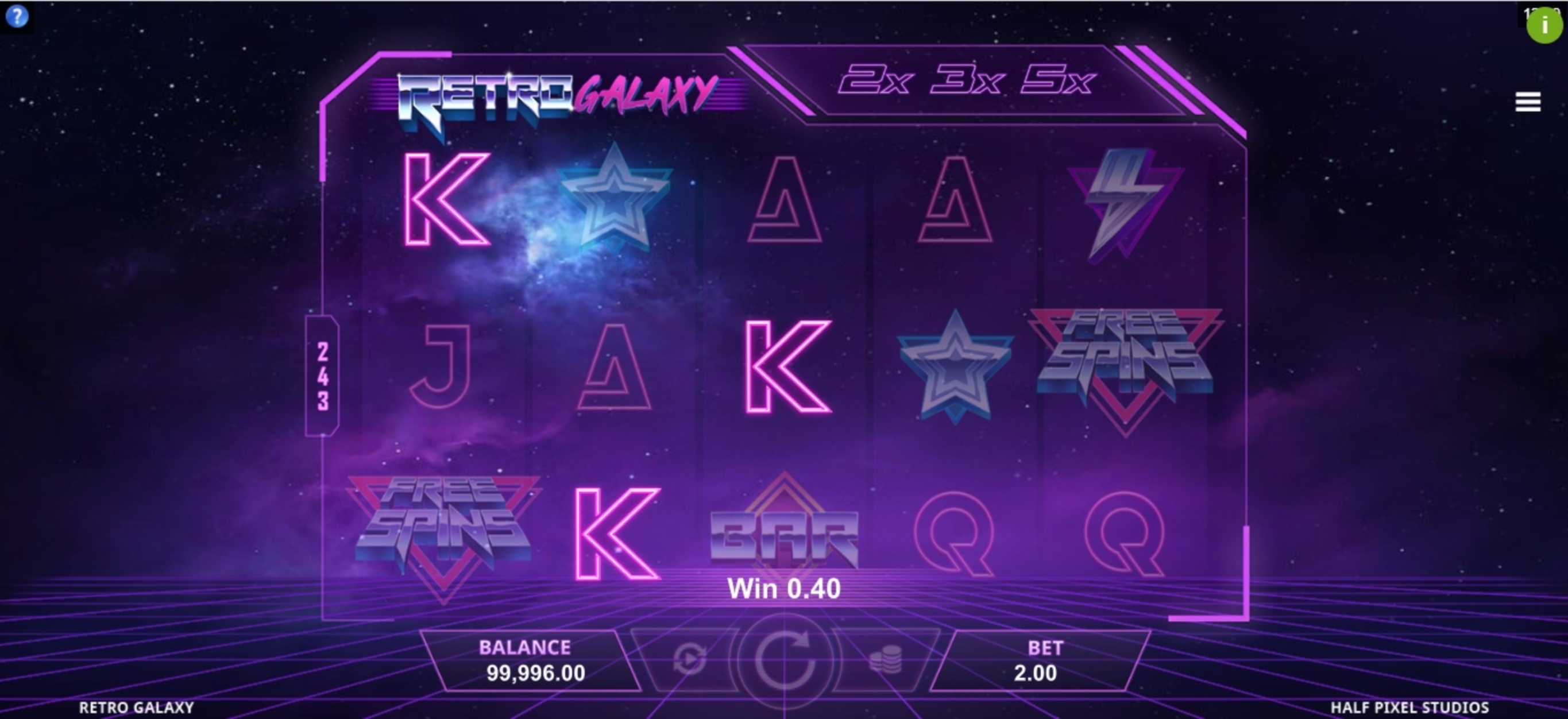 Win Money in Retro Galaxy Free Slot Game by Half Pixel Studio