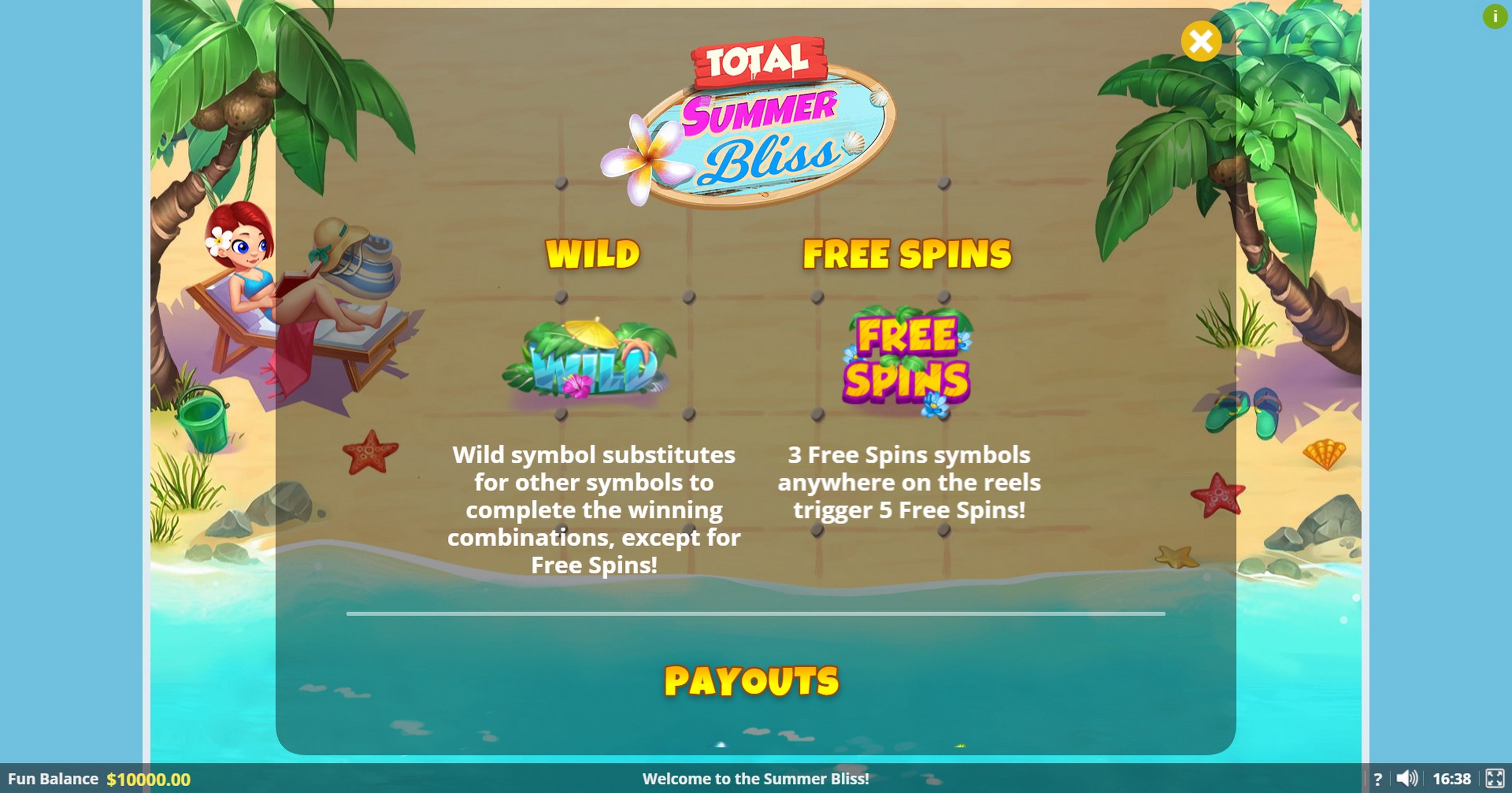 Info of Total Summer Bliss Slot Game by Lady Luck Games