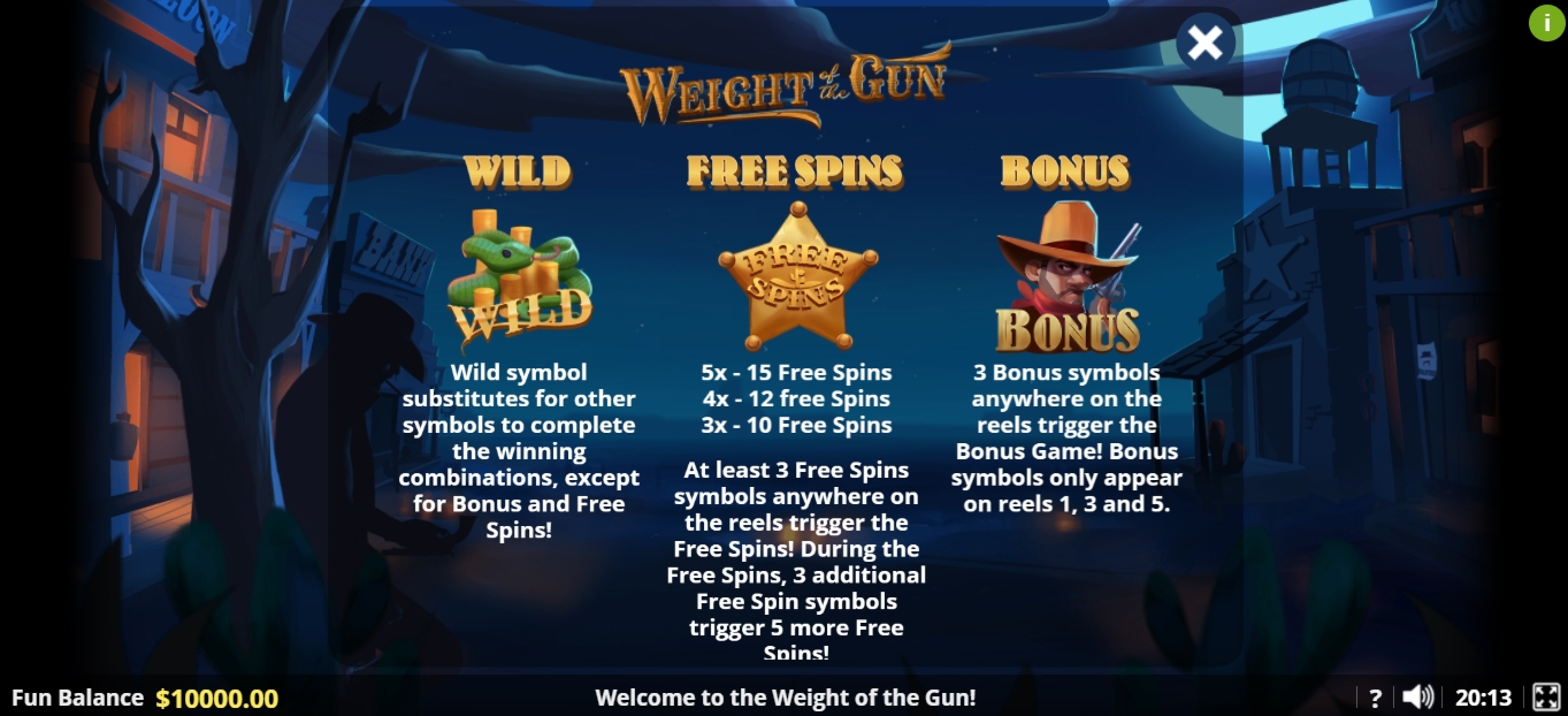 Info of Weight of the Gun Slot Game by Lady Luck Games