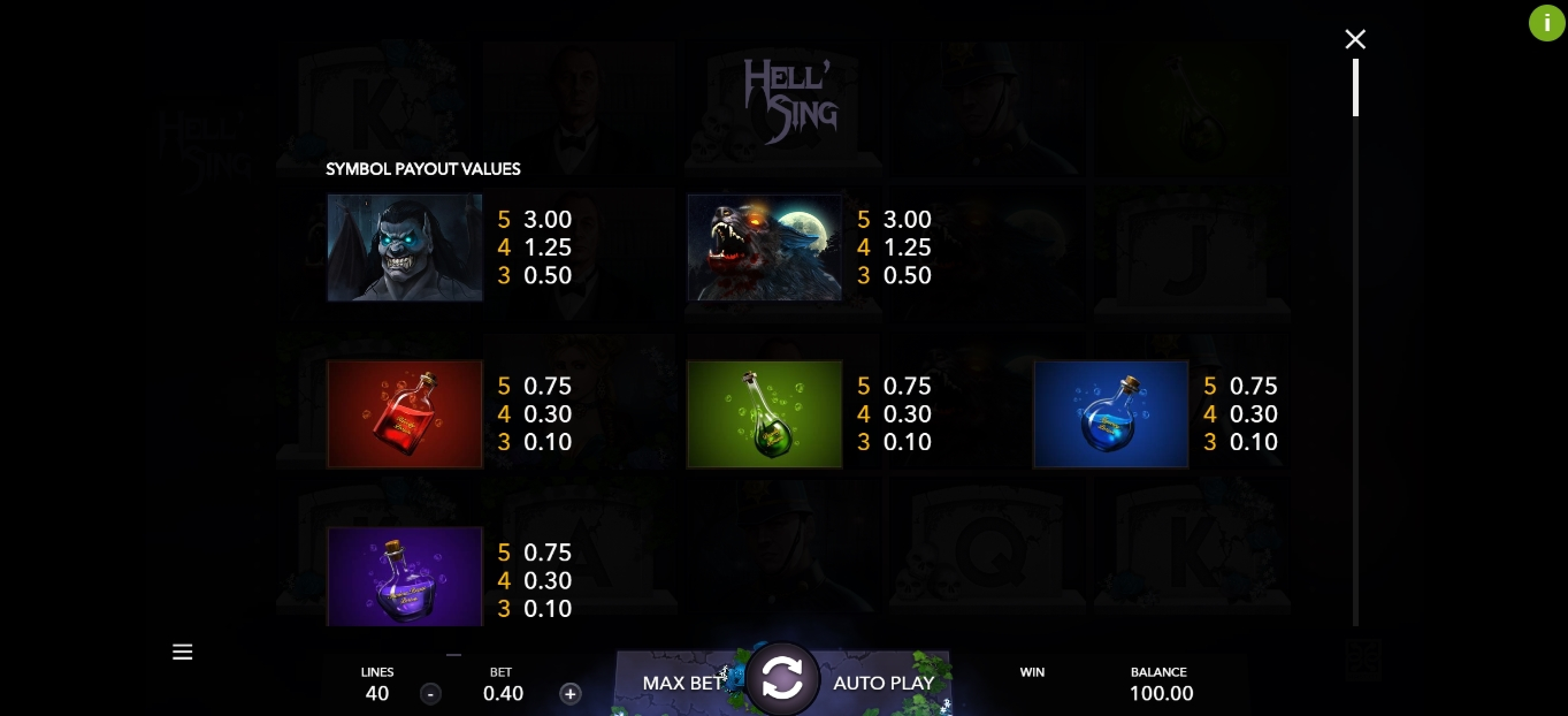 Info of Hell'Sing Slot Game by Mascot Gaming
