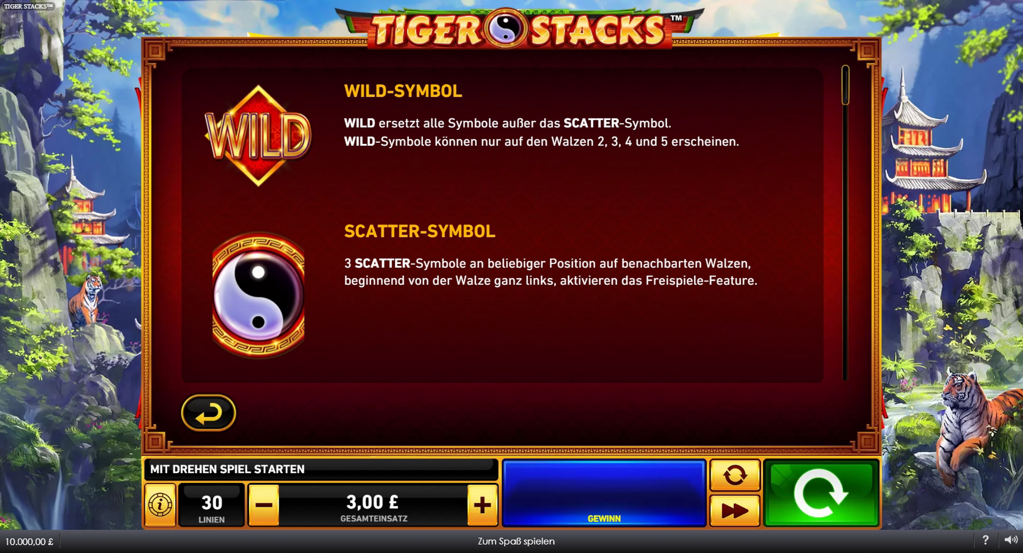 Info of Tiger Stacks Slot Game by Rarestone Gaming