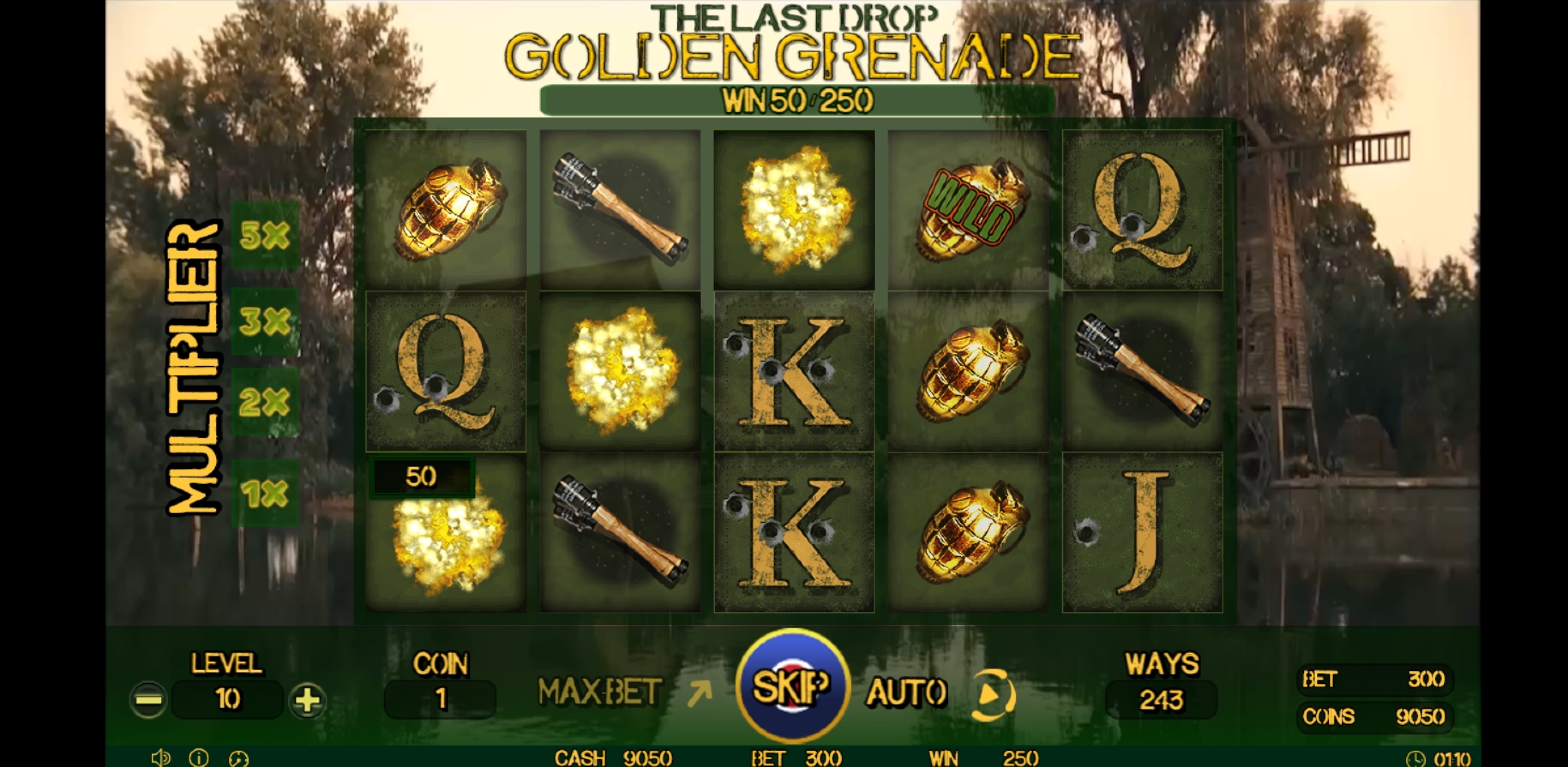 Win Money in The Last Drop Golden Grenade Free Slot Game by Skyrocket Entertainment