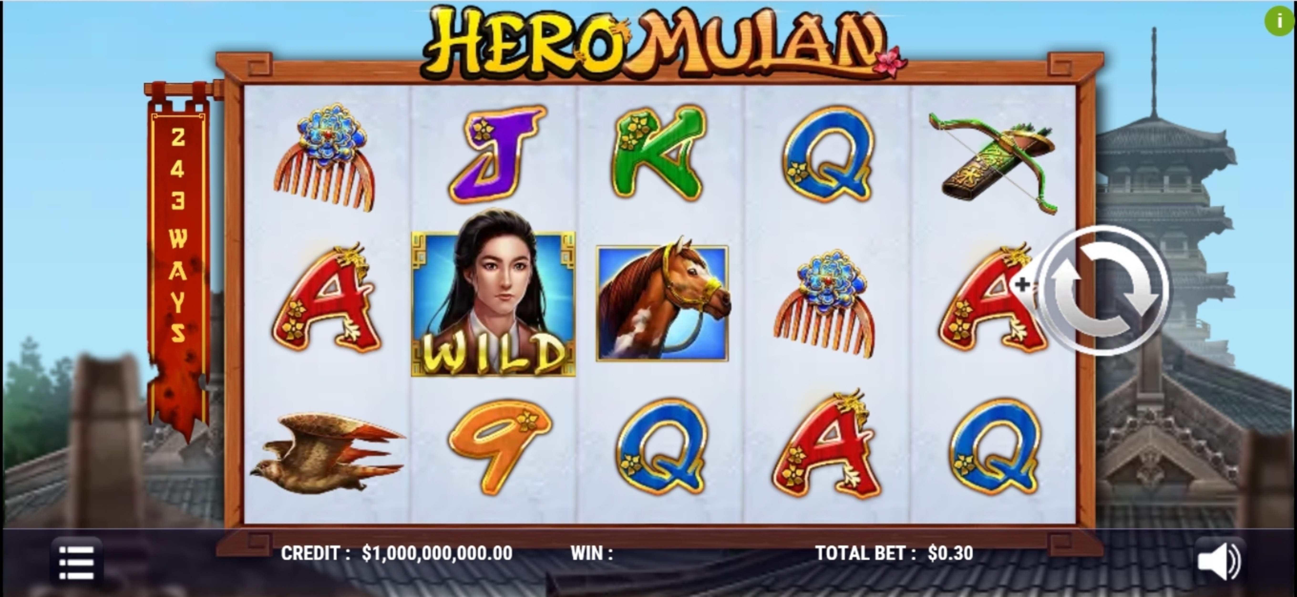 Reels in Hero Mulan Slot Game by Slot Factory