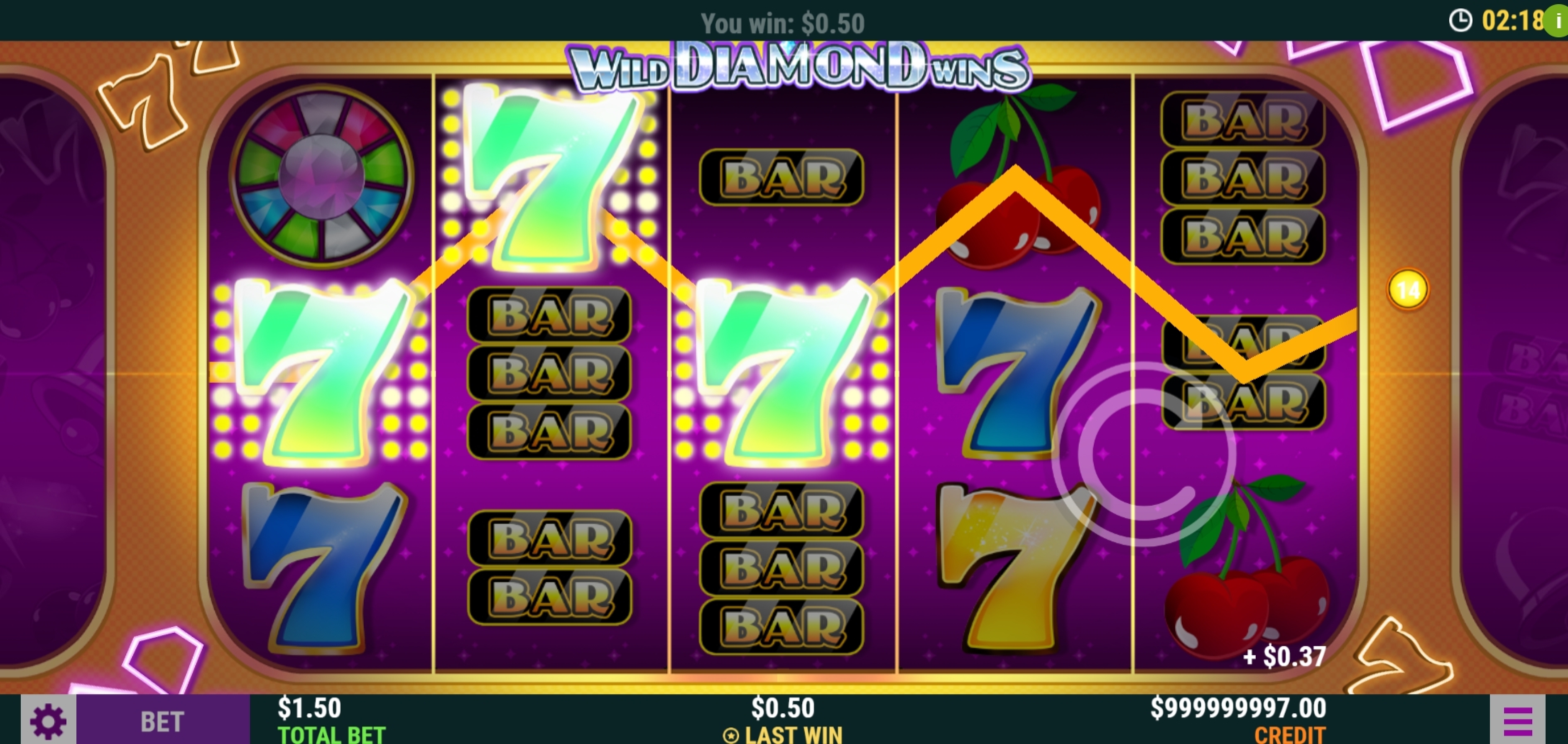 Win Money in Wild Diamond Wins Free Slot Game by Slot Factory