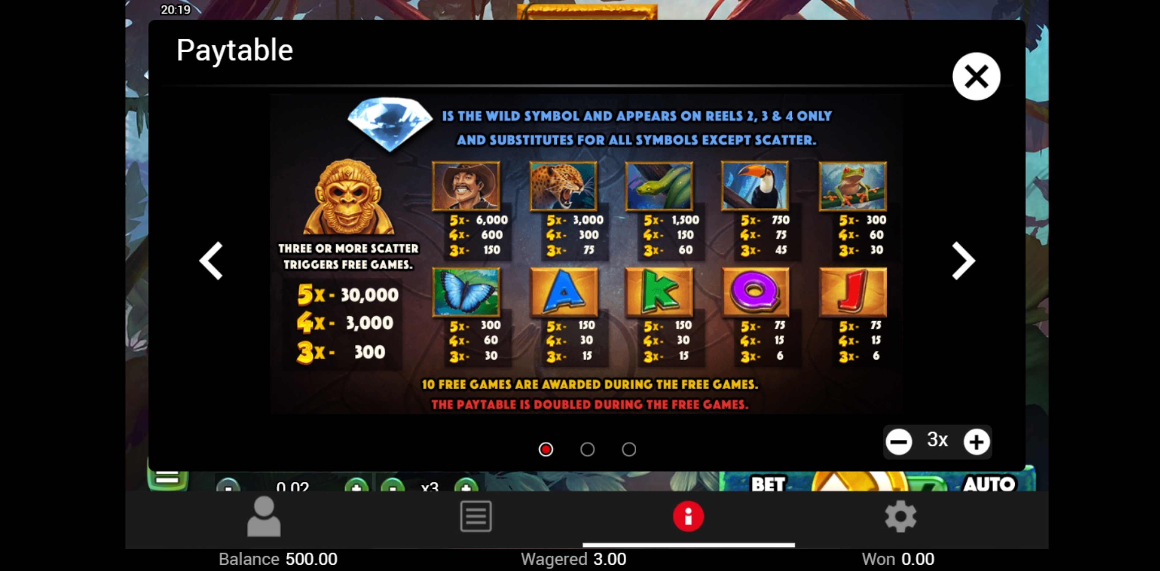 Info of Golden Amazon Slot Game by Swintt