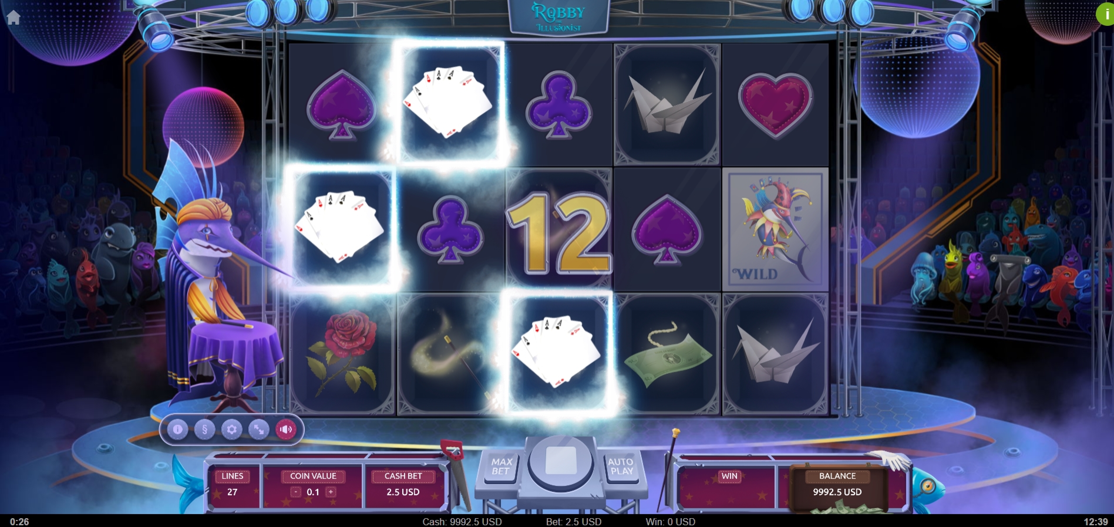 Win Money in Robby the Illusionist Free Slot Game by TrueLab Games
