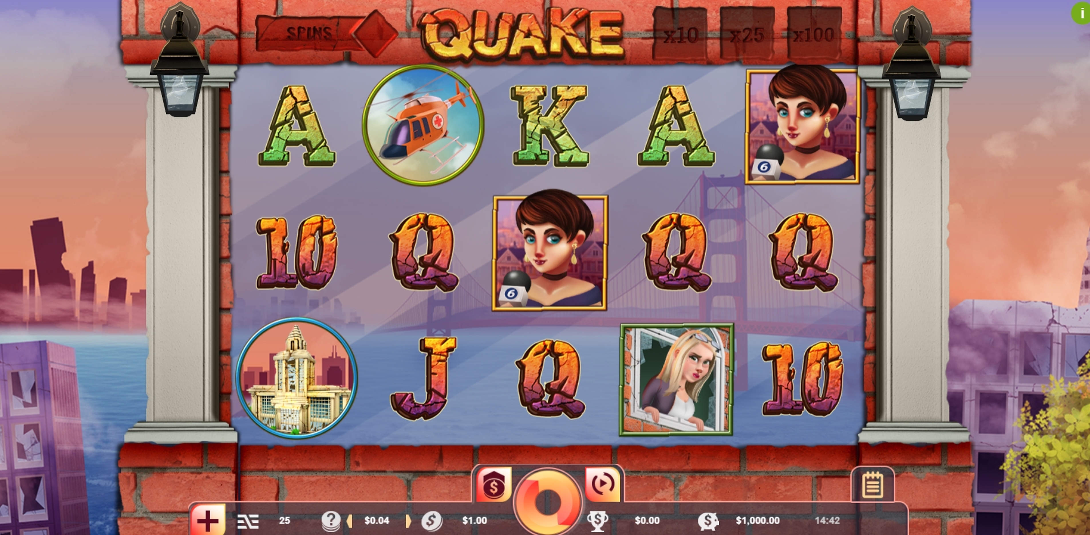 Reels in Quake Slot Game by Vibra Gaming