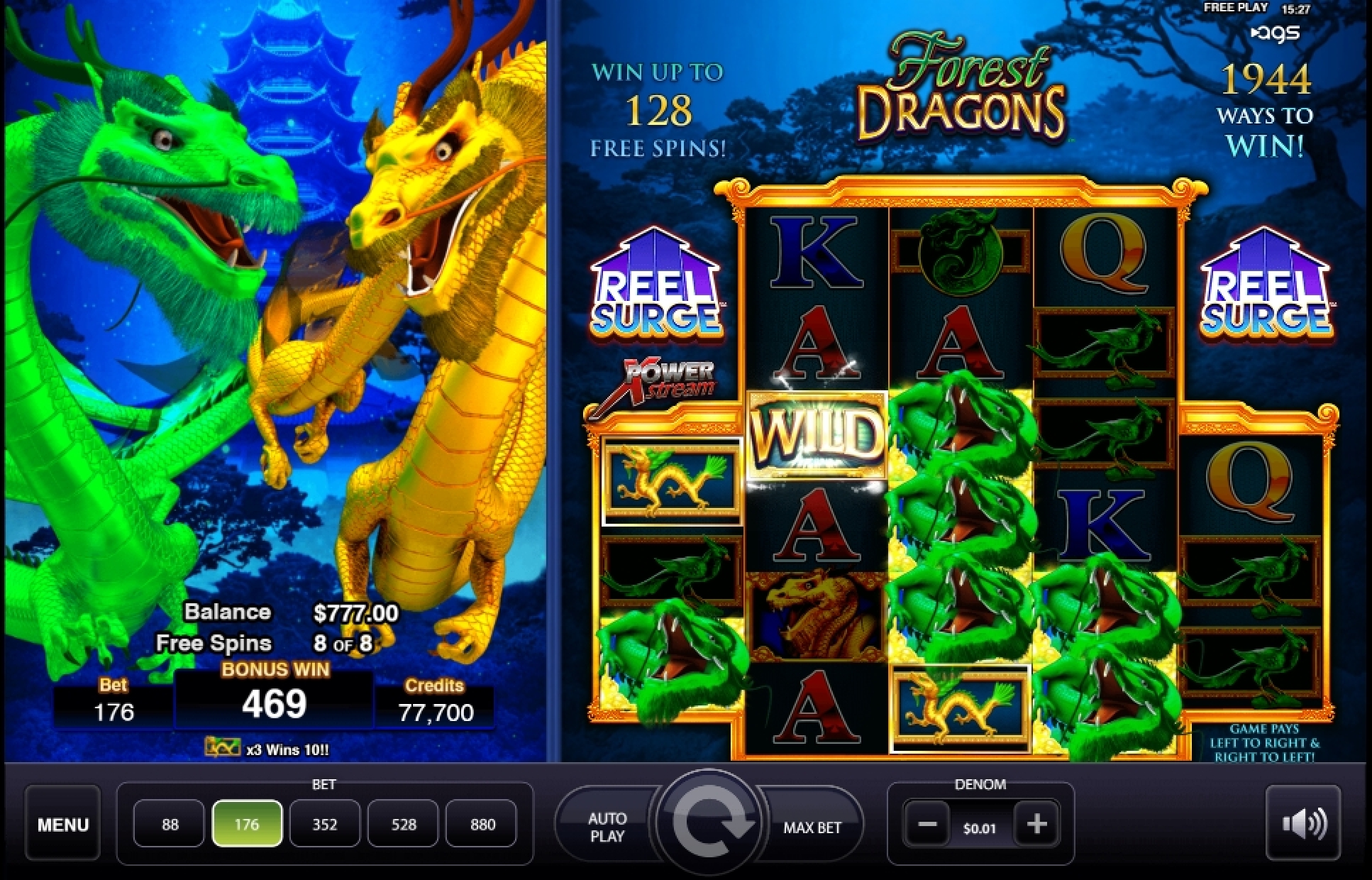 Win Money in Forest Dragons Free Slot Game by AGS
