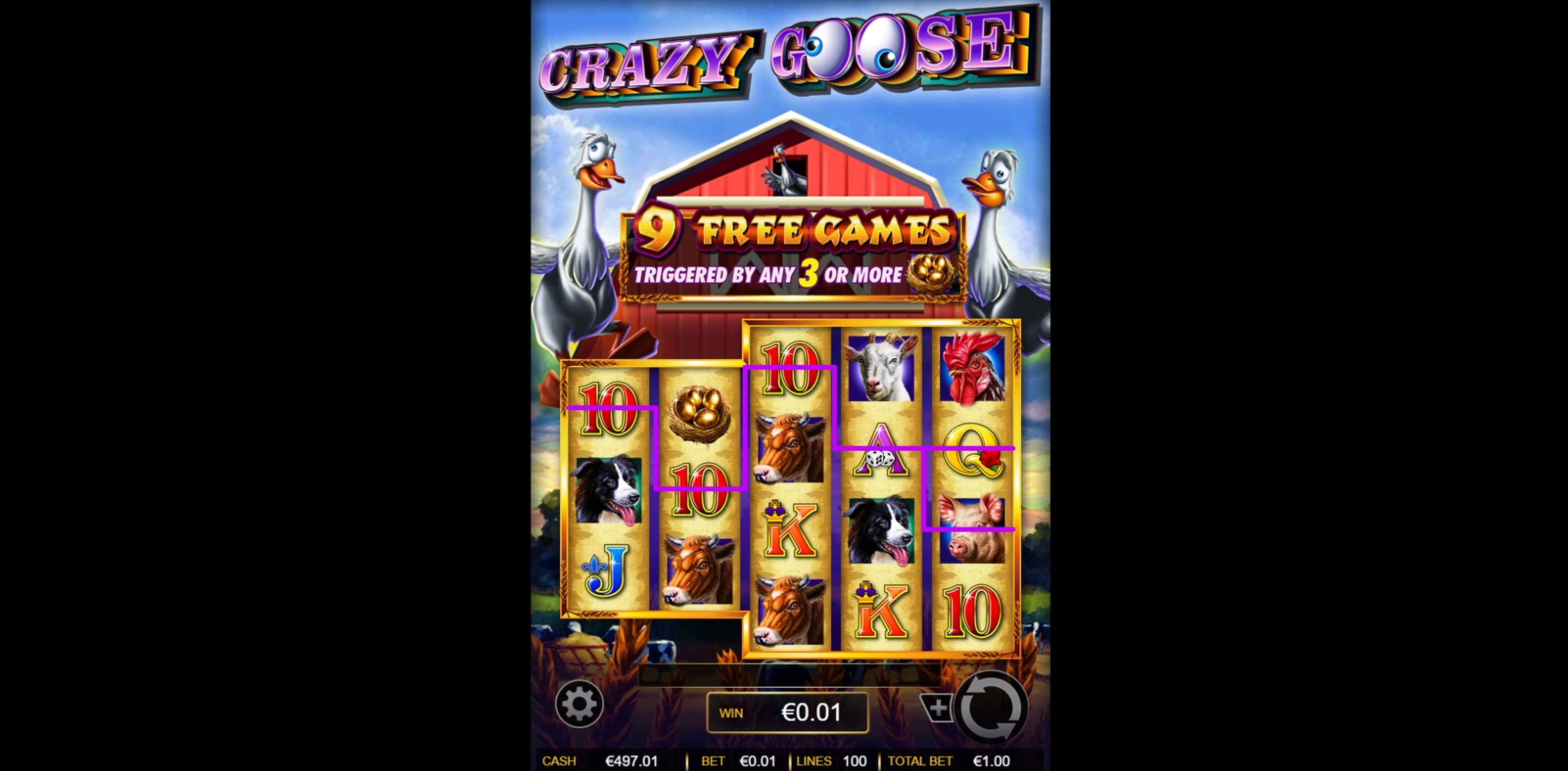 Win Money in Crazy Goose Free Slot Game by Ainsworth Gaming Technology