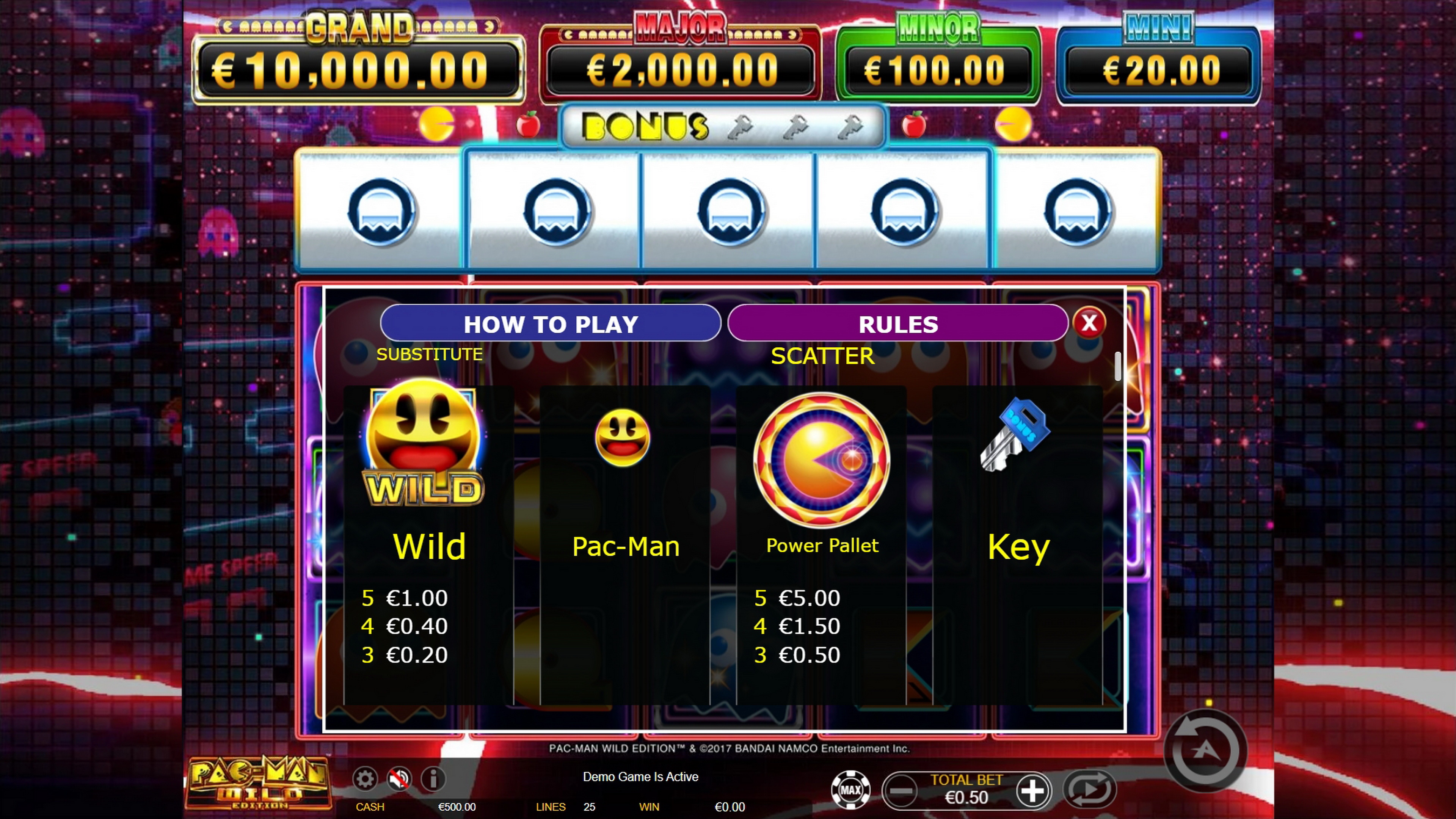 Info of Pac-Man: Wild Edition Slot Game by Ainsworth Gaming Technology