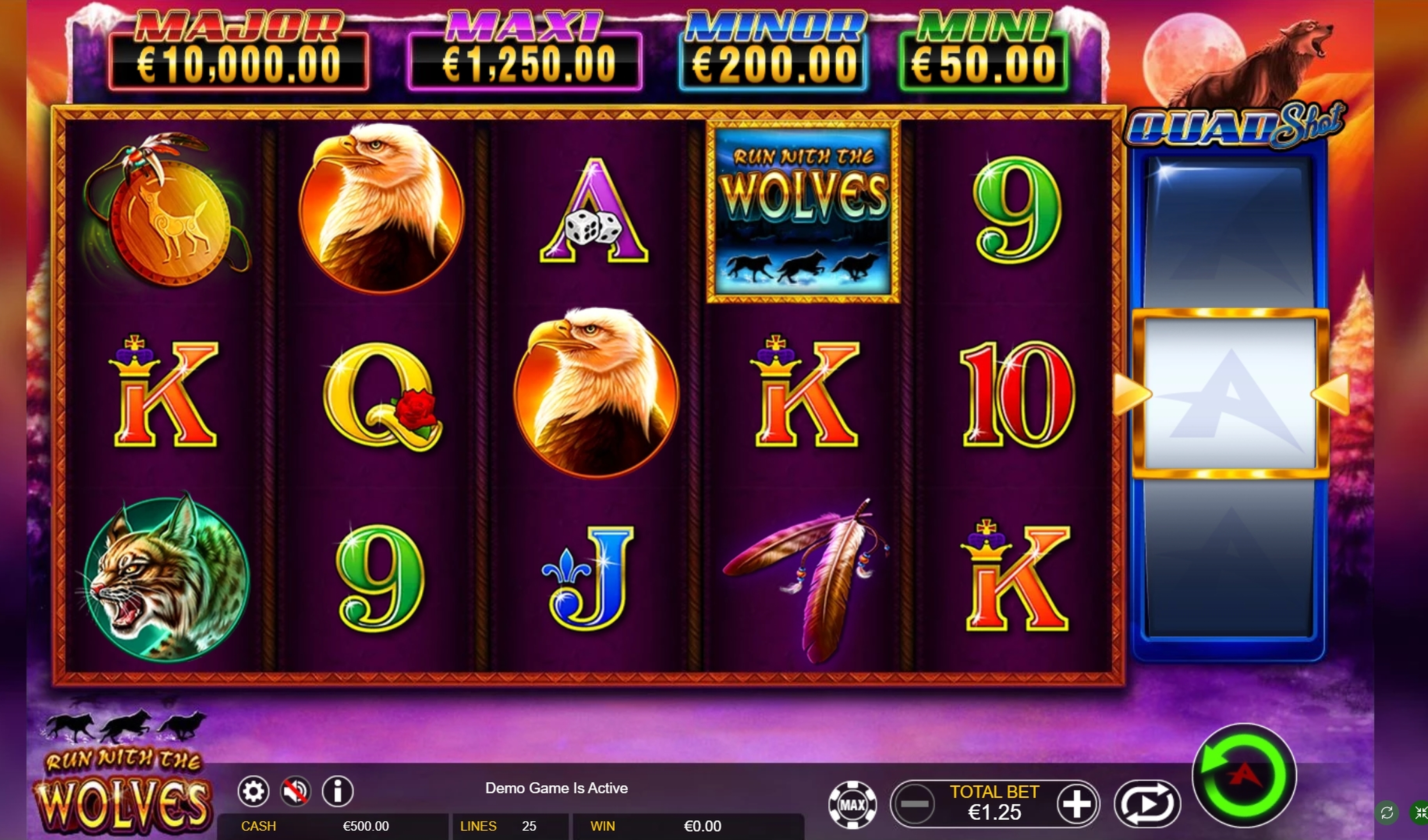 Reels in Run with the Wolves Quad Shot Slot Game by Ainsworth Gaming Technology