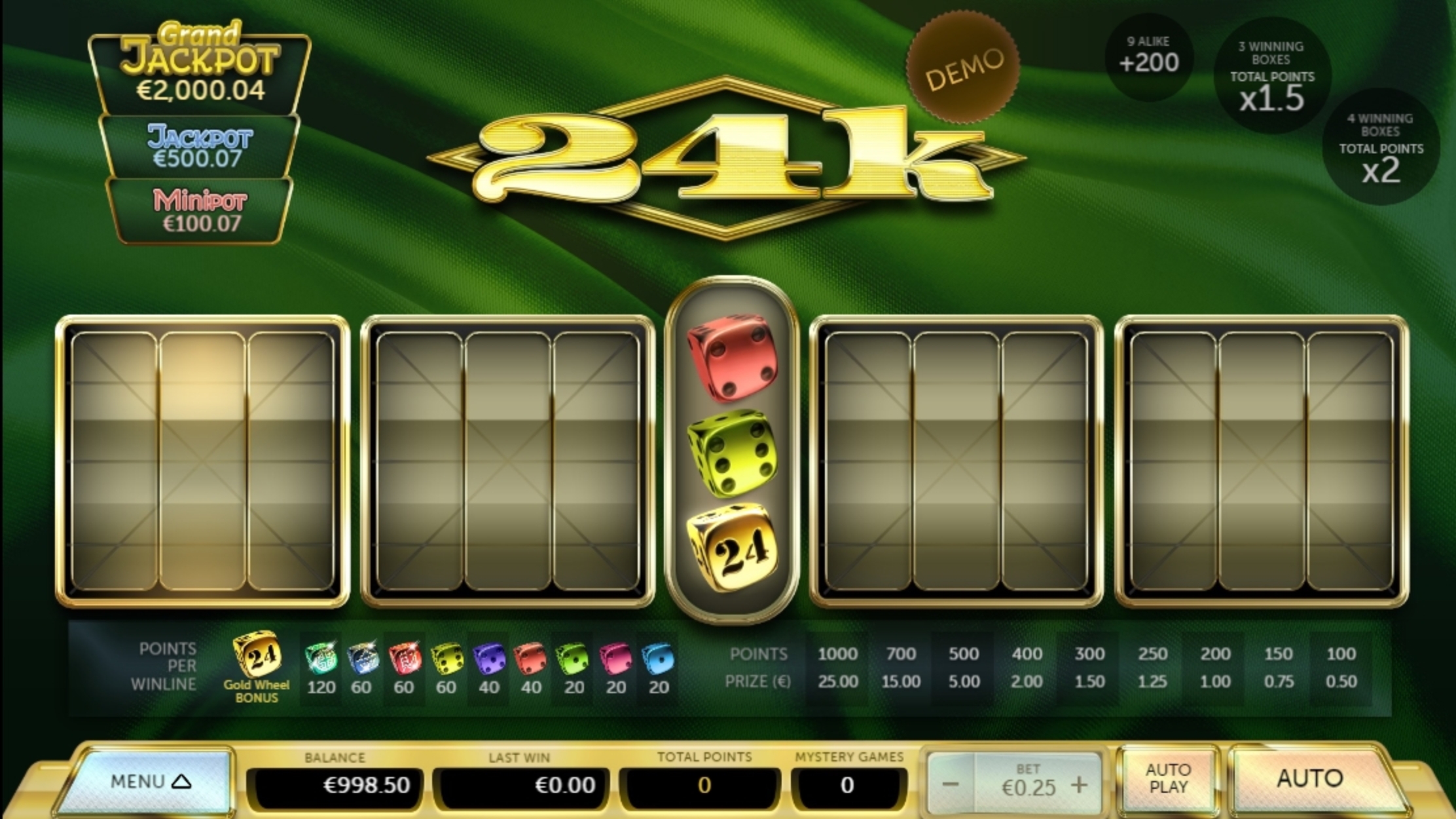Reels in 24k Slot Game by Air Dice