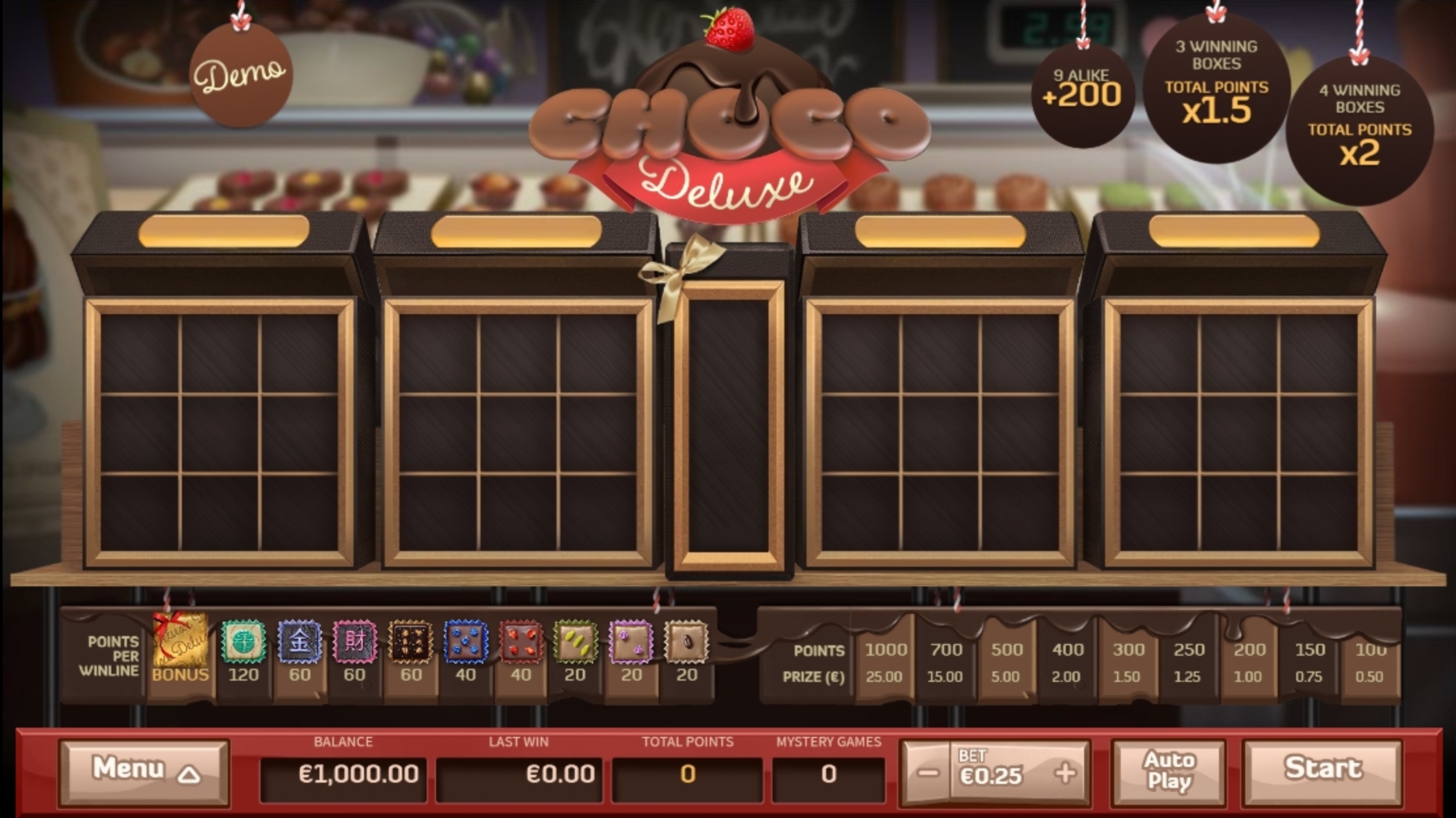 Reels in Choco Deluxe Slot Game by Air Dice