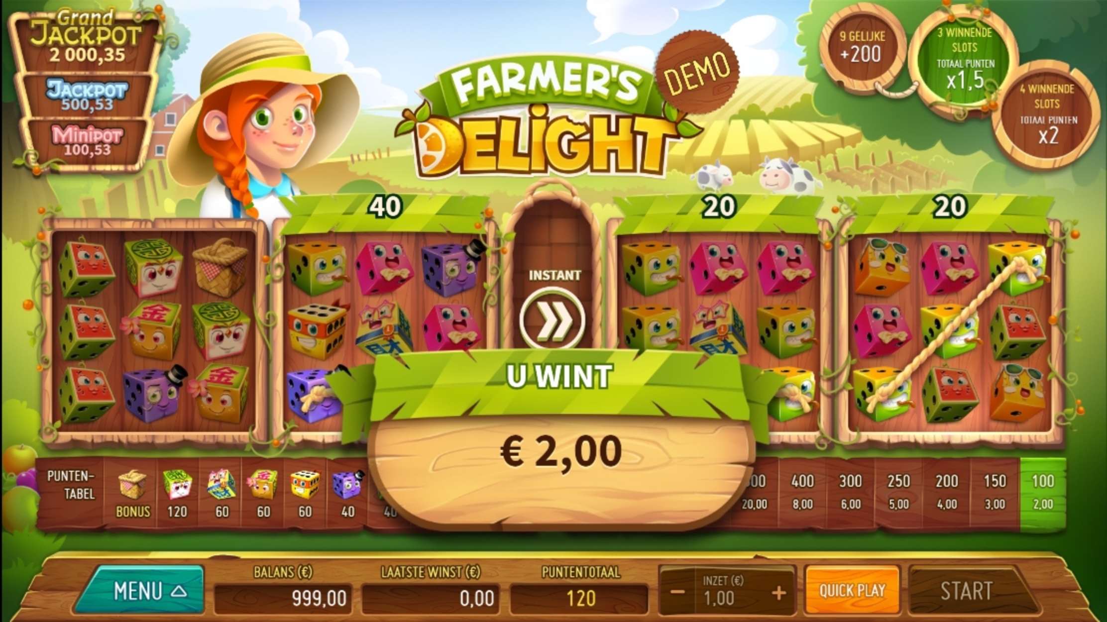 Win Money in Farmers Delight Free Slot Game by Air Dice