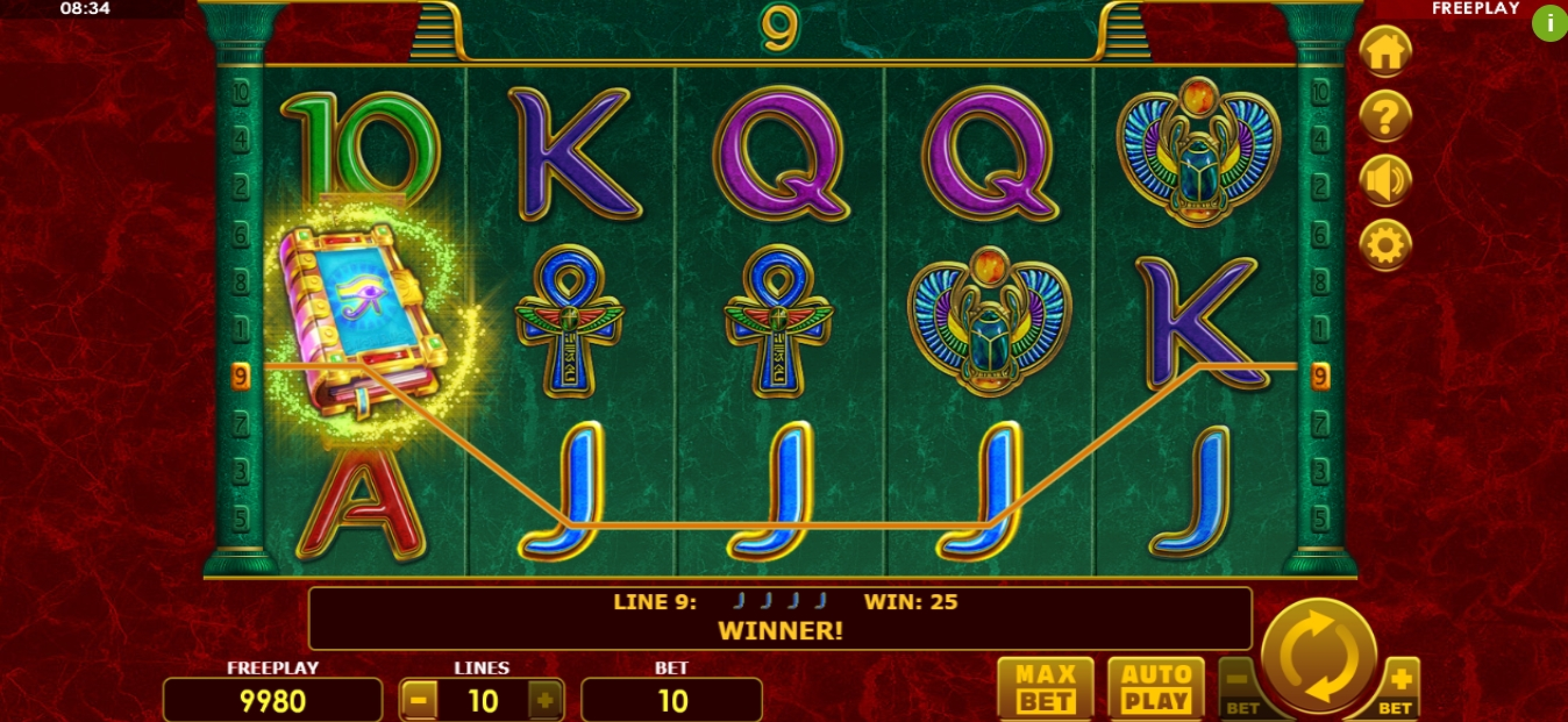 Win Money in Book of Pharao Free Slot Game by Amatic Industries