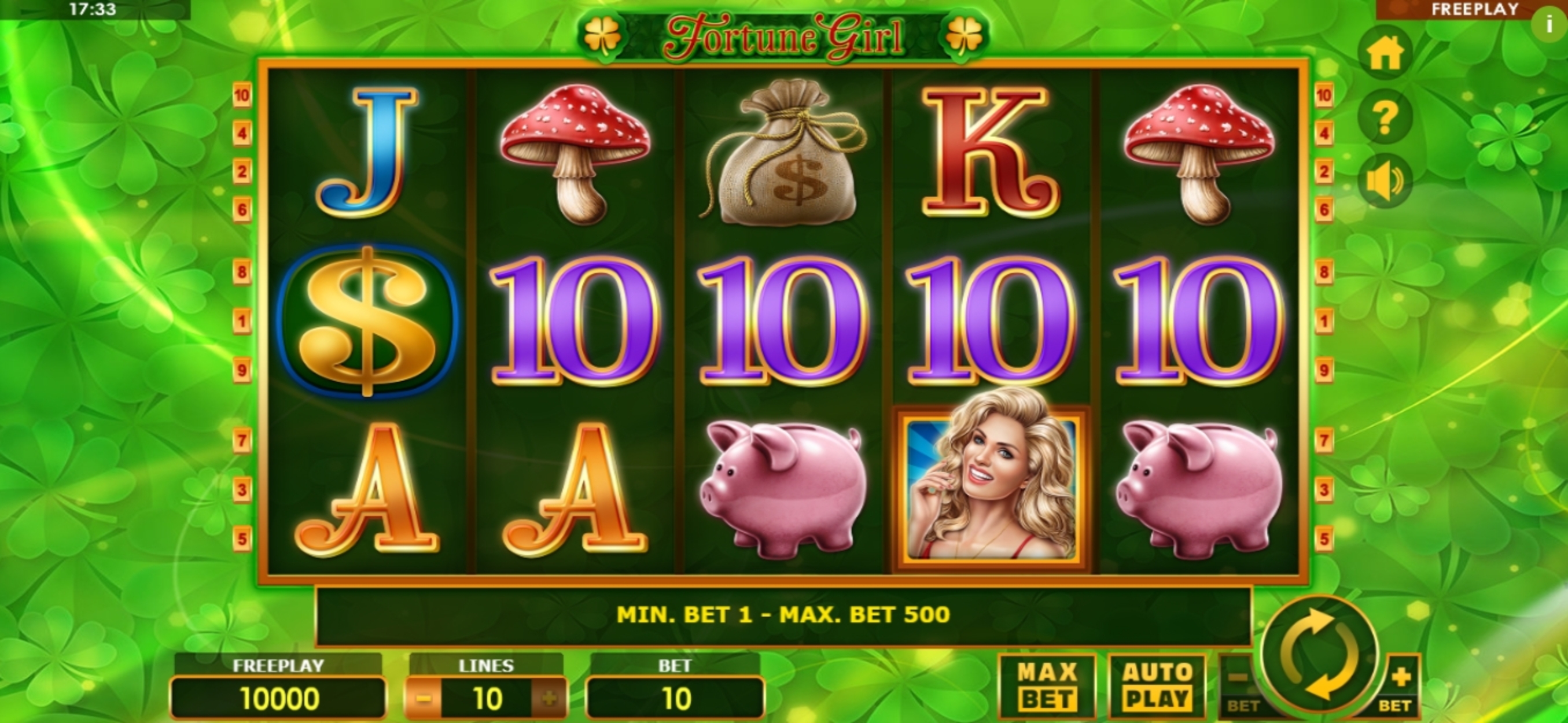 Reels in Fortune Girl Slot Game by Amatic Industries