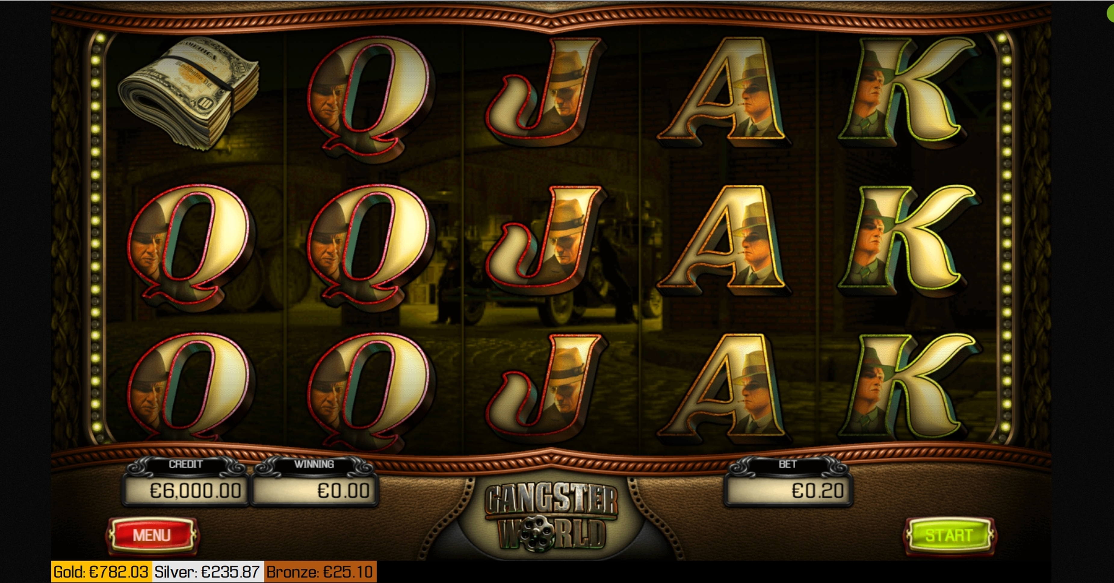 Reels in Gangster World Slot Game by Apollo Games