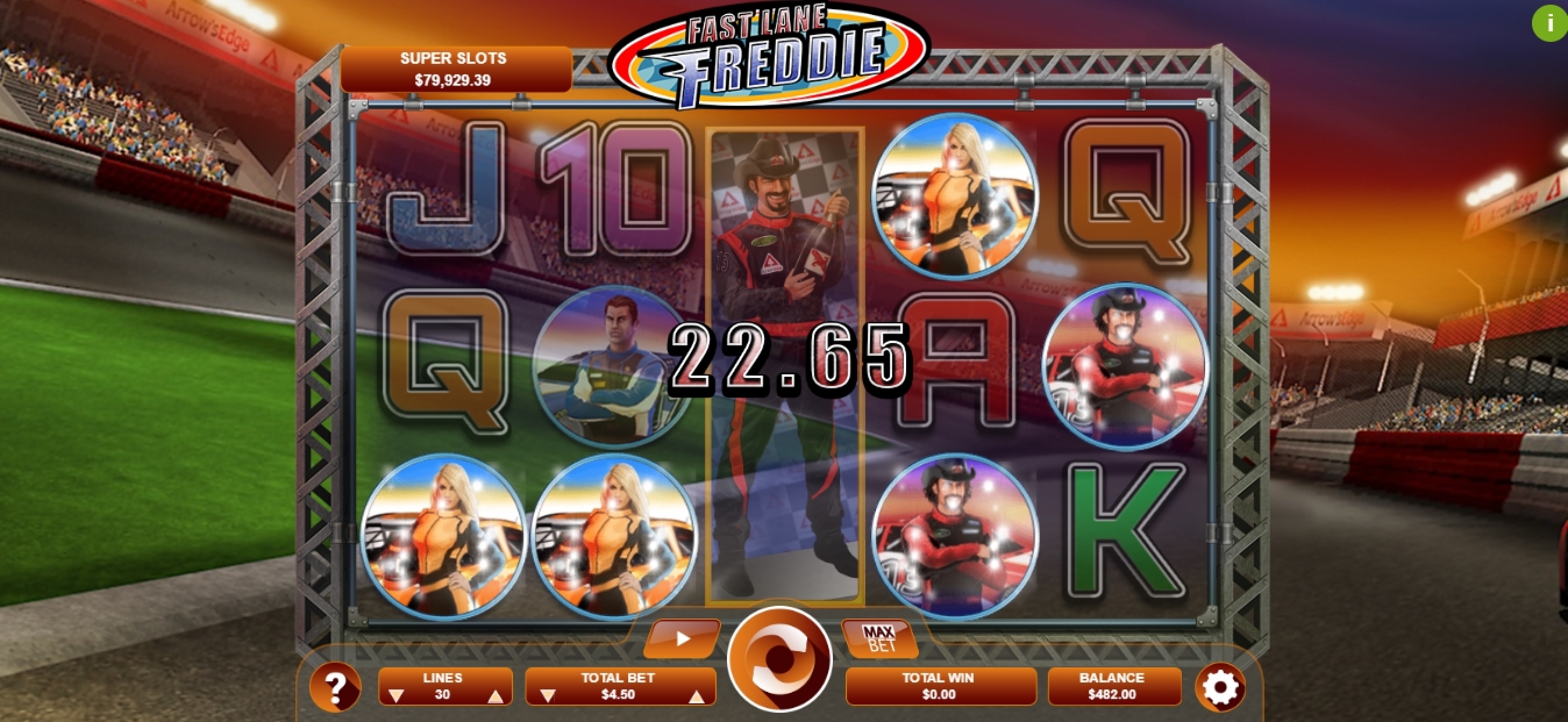 Win Money in Fast Lane Freddie Free Slot Game by Arrows Edge