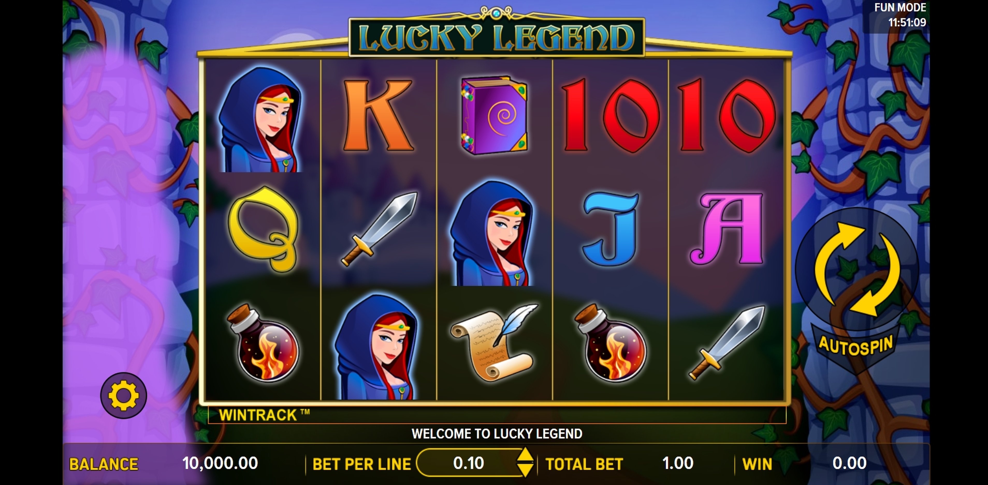 Reels in Lucky Legend Slot Game by Aspect Gaming