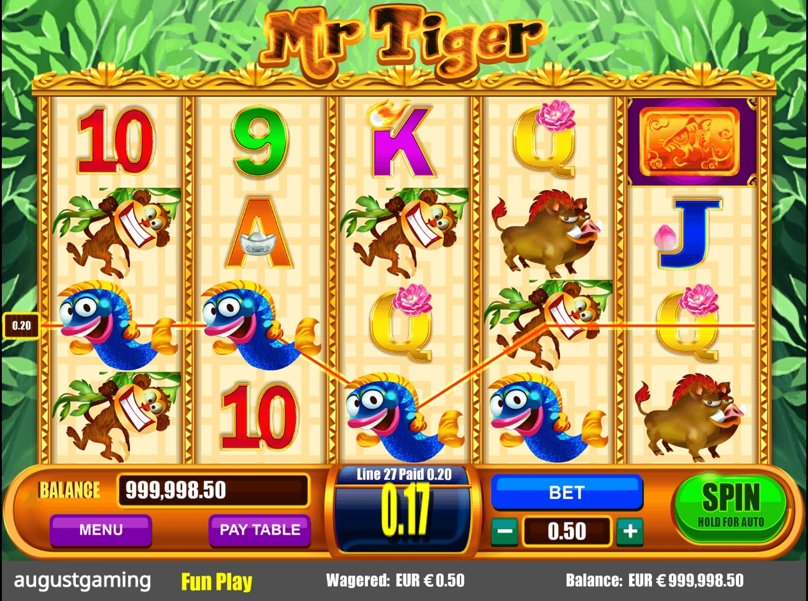 Win Money in Mr Tiger Free Slot Game by August Gaming