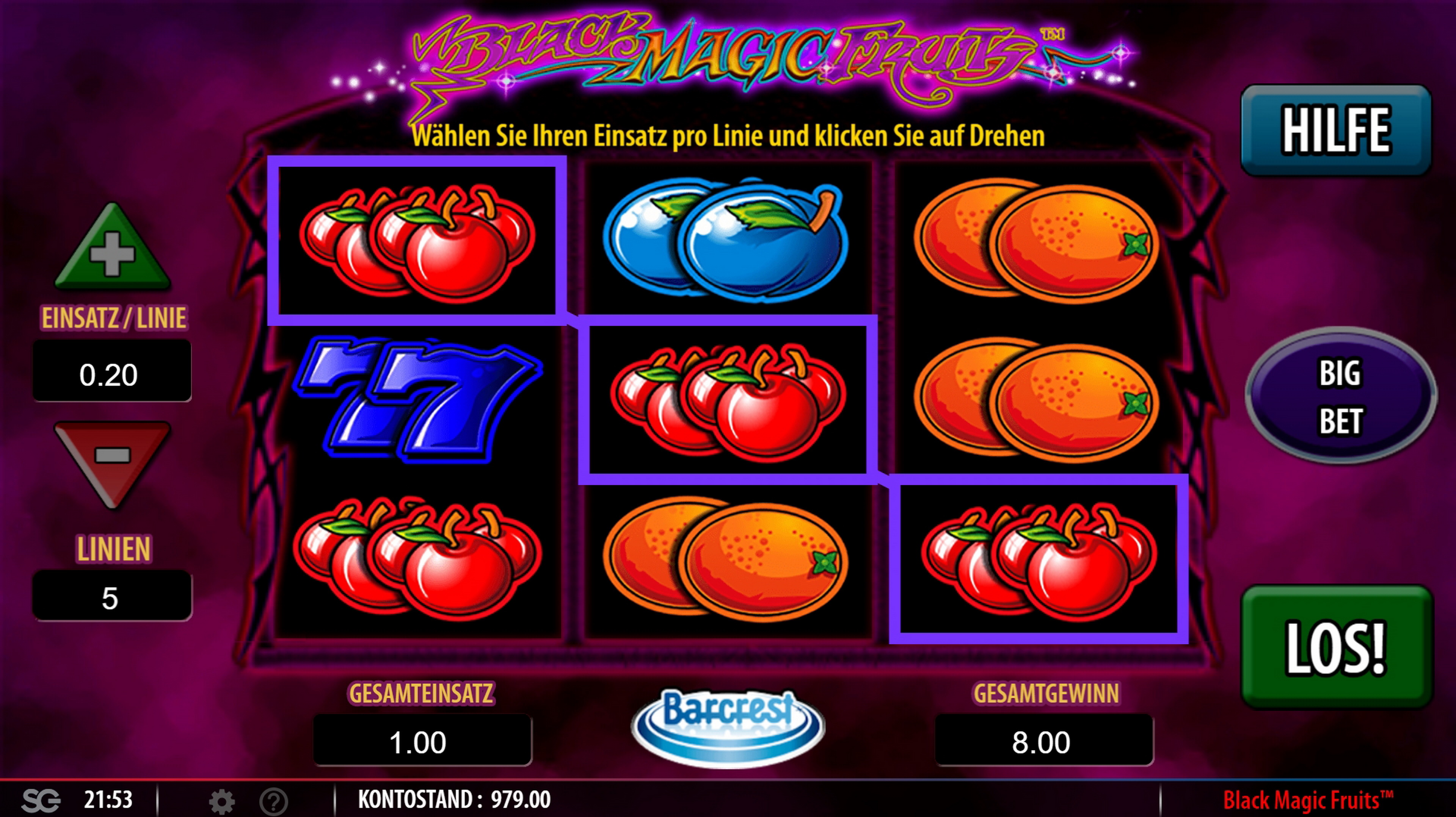 Win Money in Black Magic Fruits Free Slot Game by Barcrest Games
