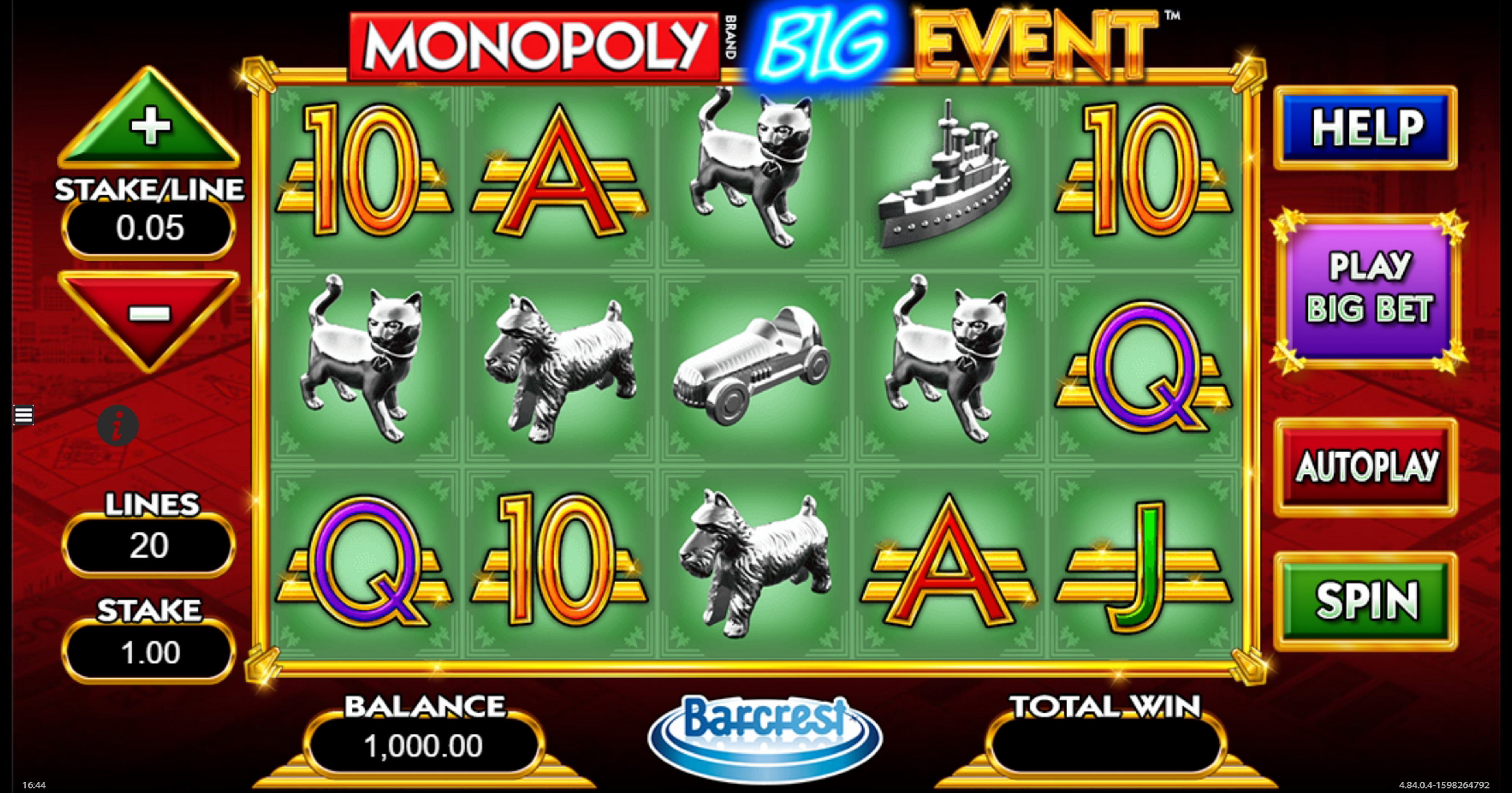 Reels in MONOPOLY Big Event Slot Game by Barcrest Games