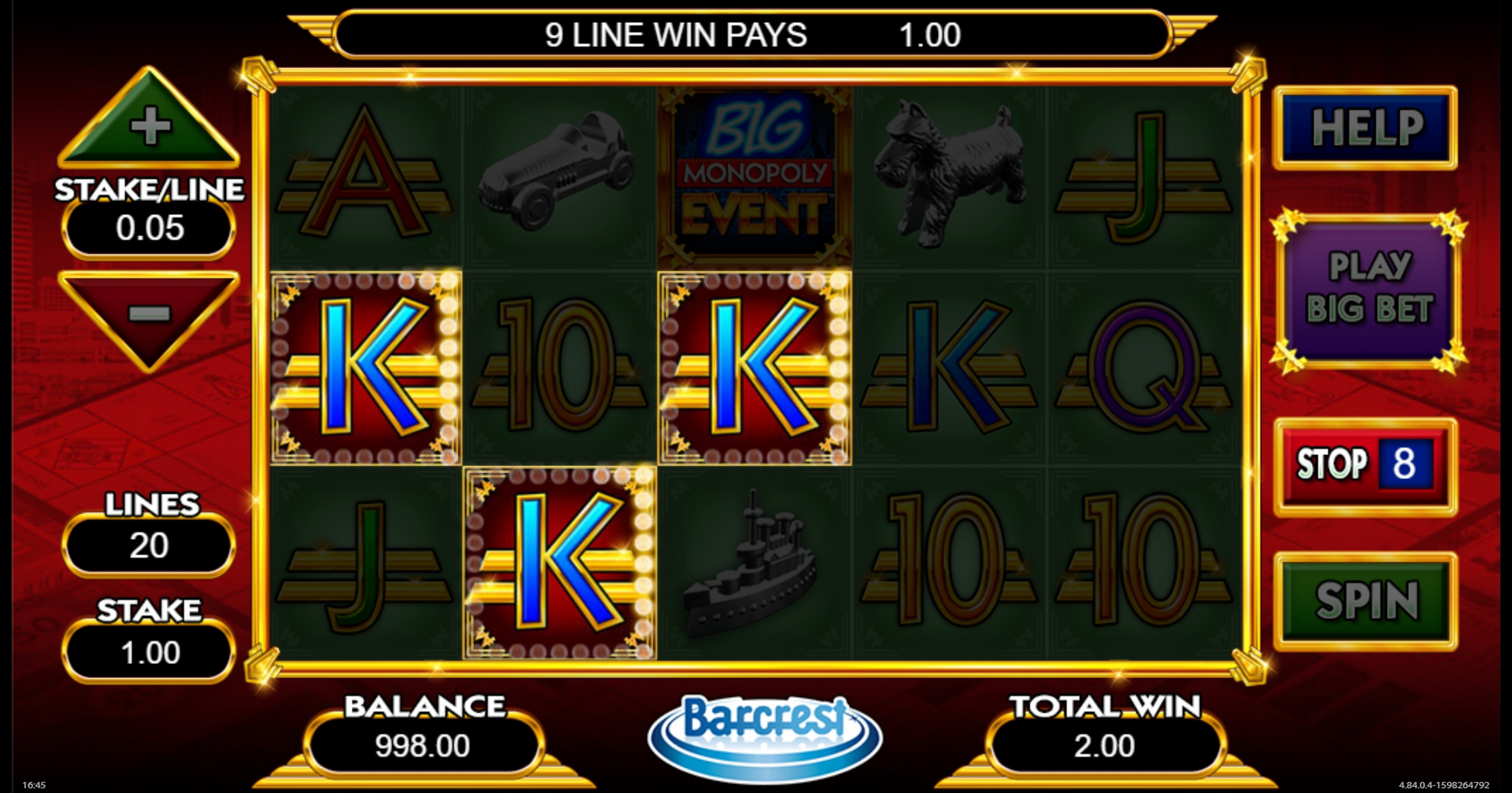 Win Money in MONOPOLY Big Event Free Slot Game by Barcrest Games