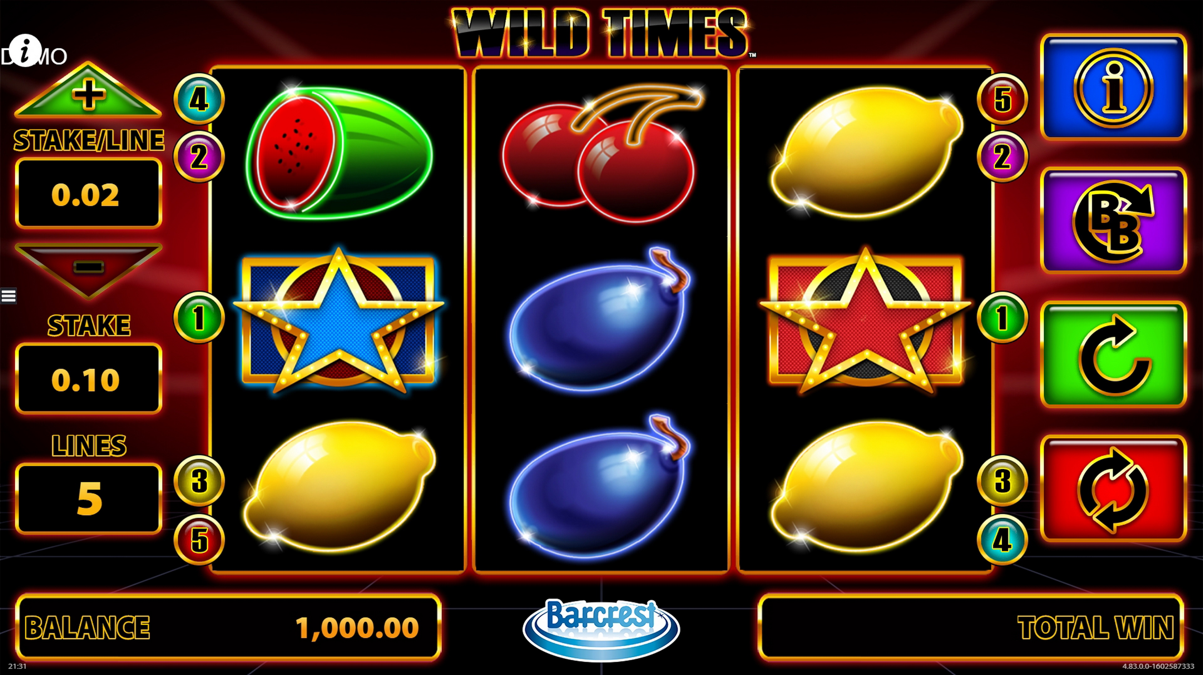 Reels in Wild Times Slot Game by Barcrest Games