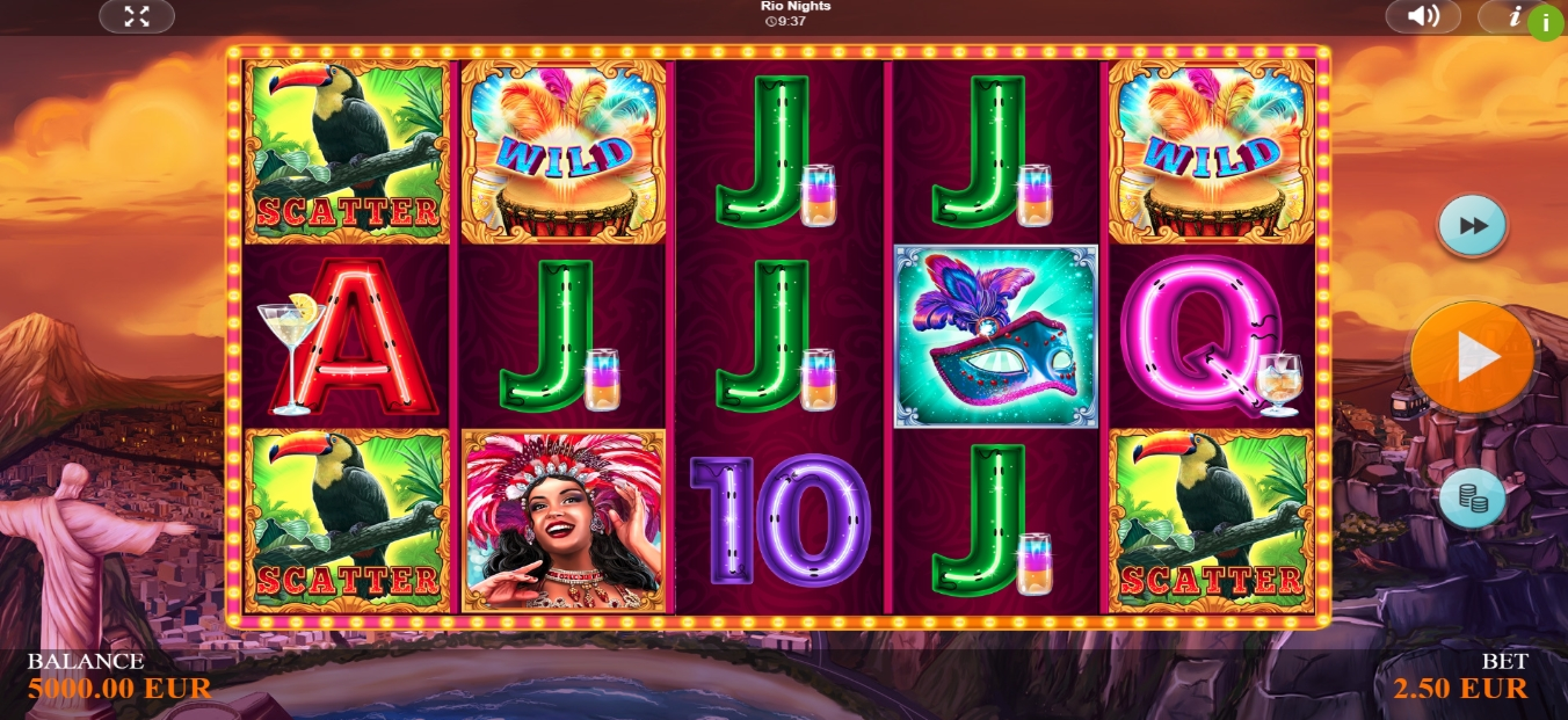 Reels in Rio Nights Slot Game by betiXon