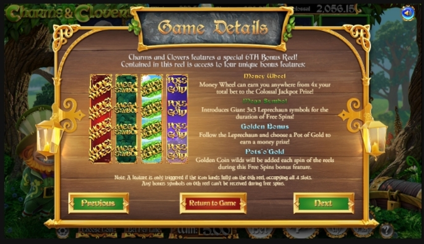 Info of Charms and Clovers Slot Game by Betsoft