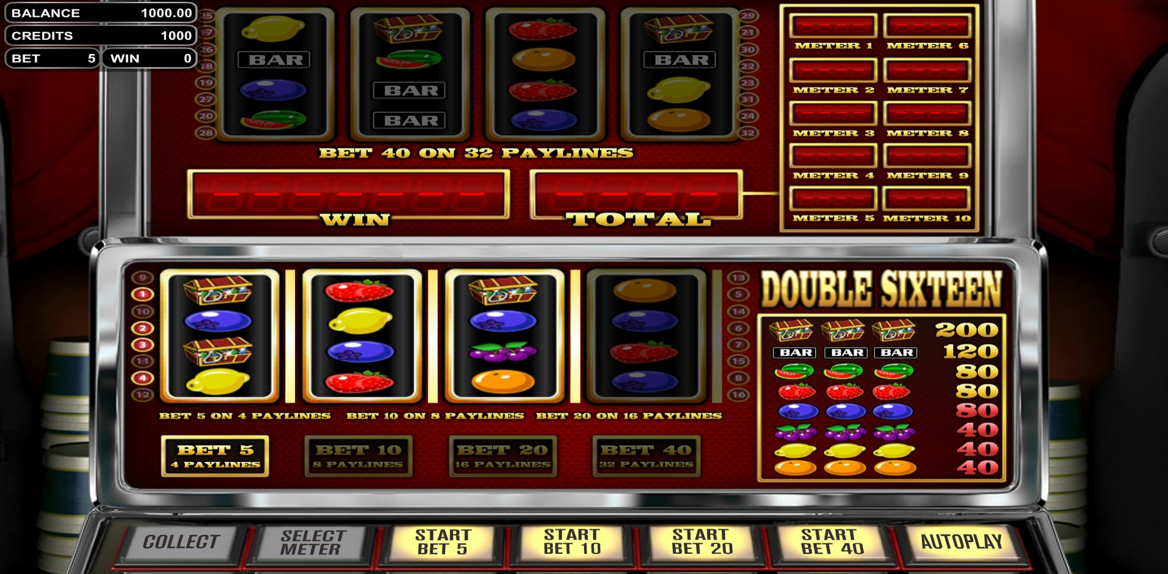 Reels in Double Sixteen Slot Game by Betsoft