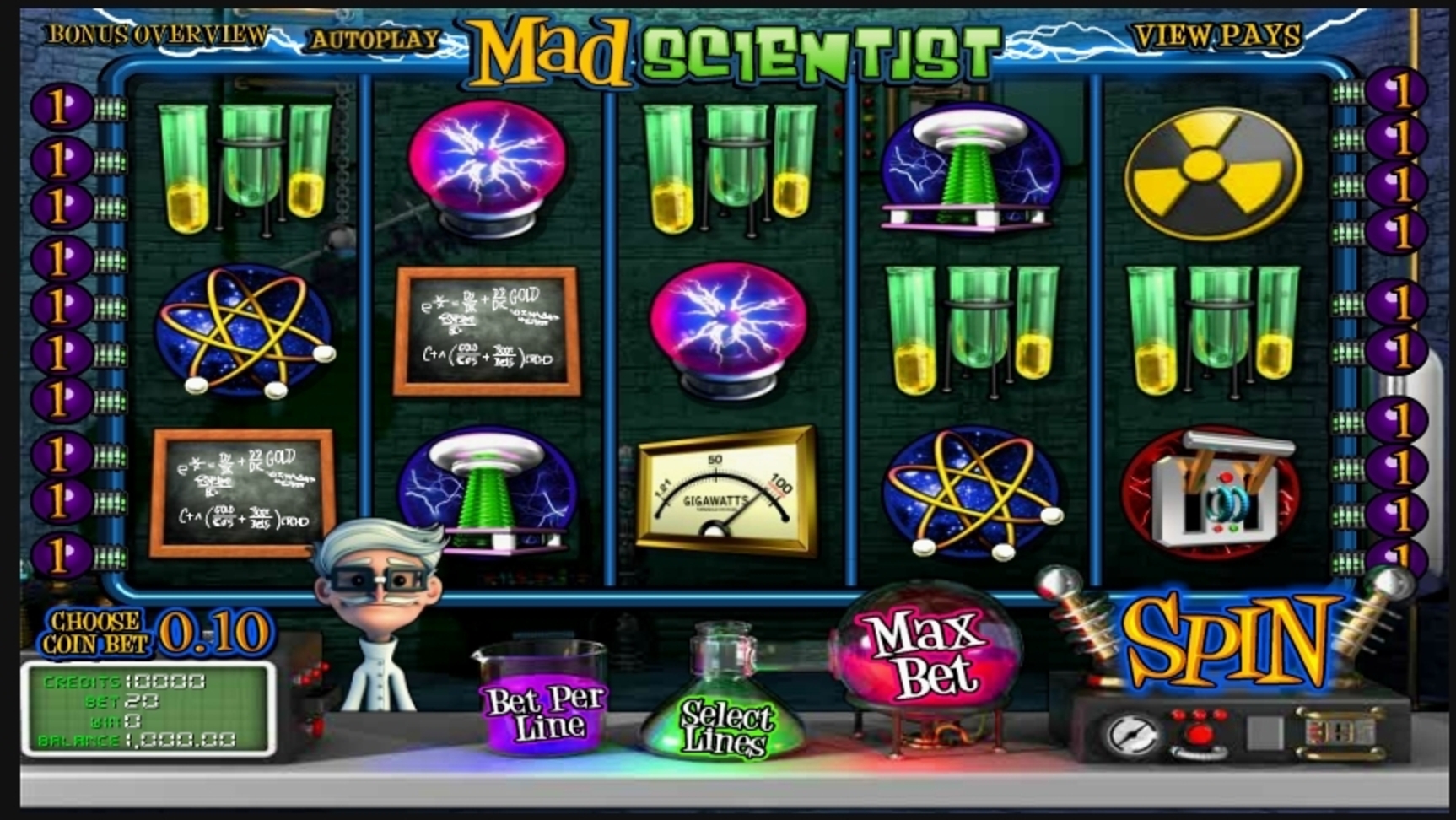Reels in Mad Scientist Slot Game by Betsoft