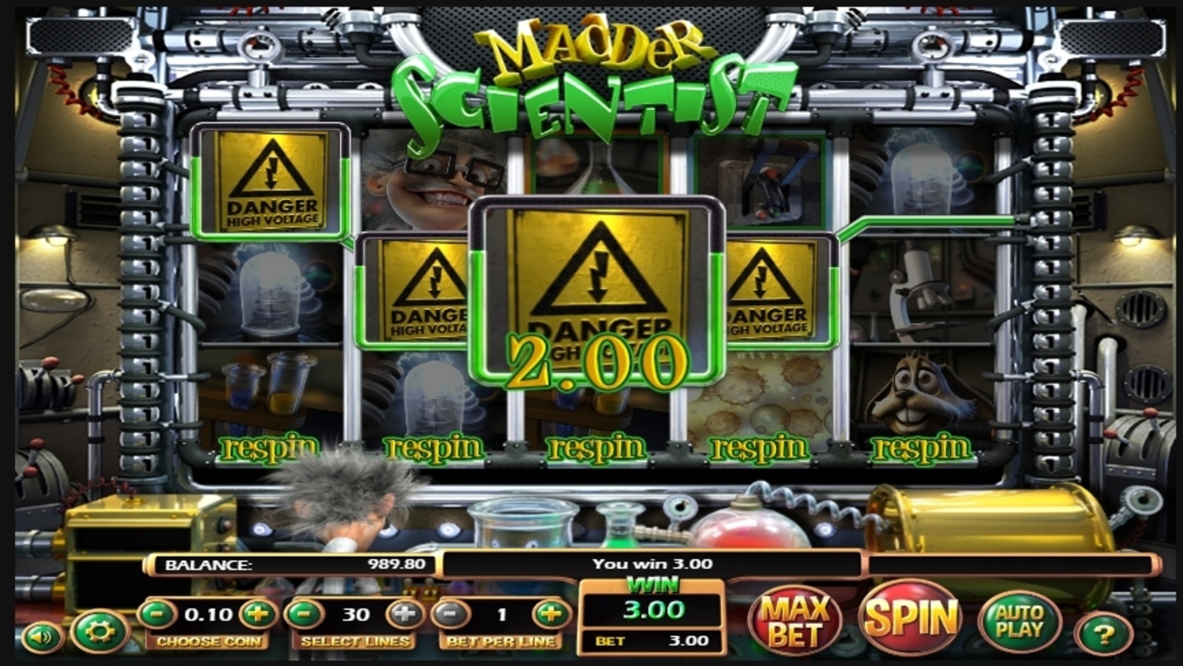 Win Money in Madder Scientist Free Slot Game by Betsoft