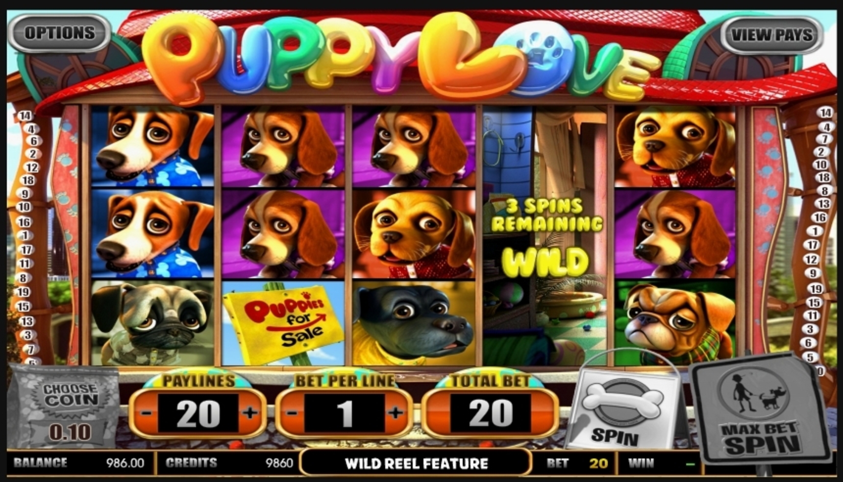 Win Money in Puppy Love Free Slot Game by Betsoft